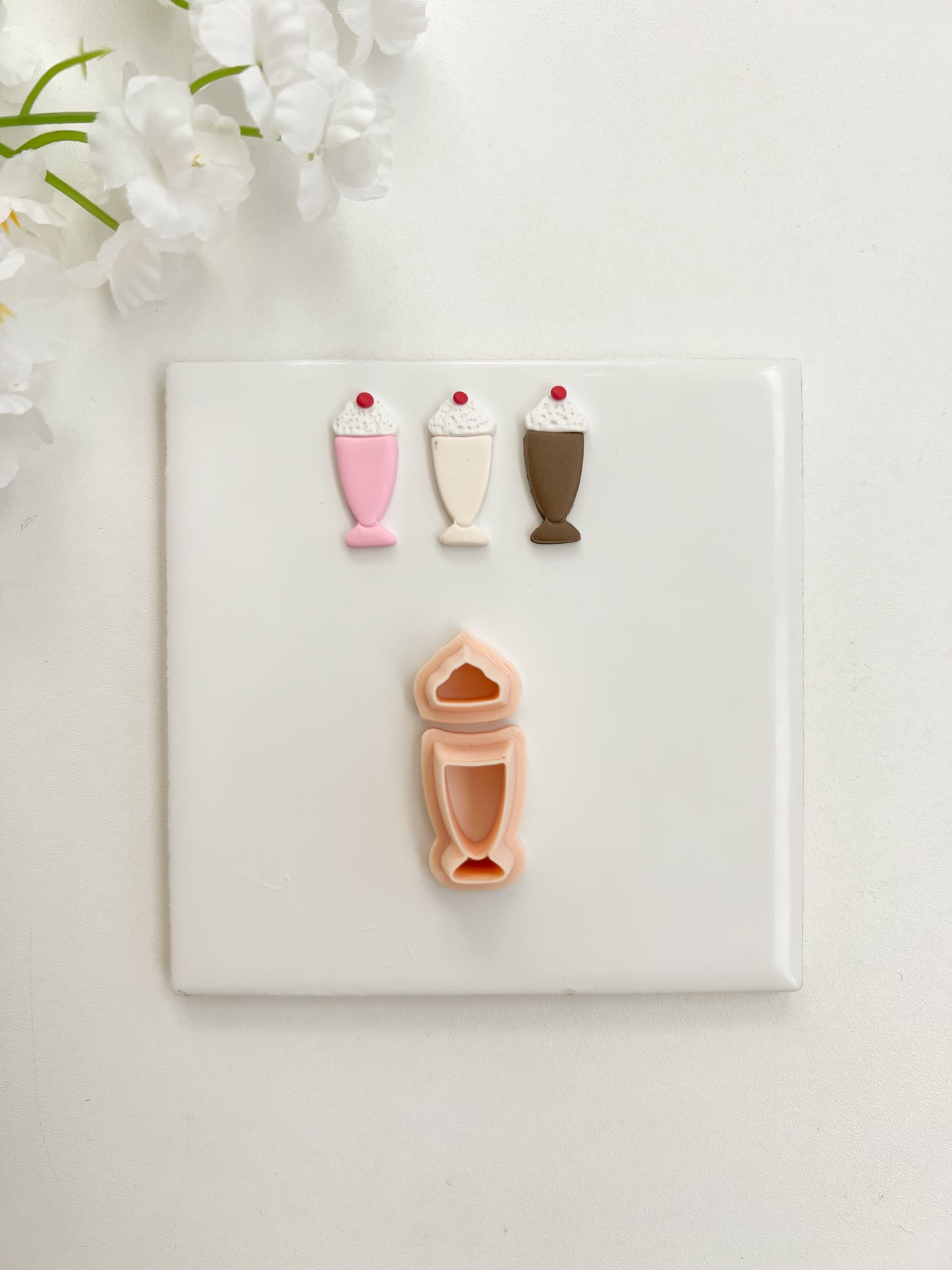 Milkshake Clay Cutter | Milkshake Polymer Clay Cutter for DIY Dessert Earrings Cute Jewelry and Handmade Sweet Treat Accessories