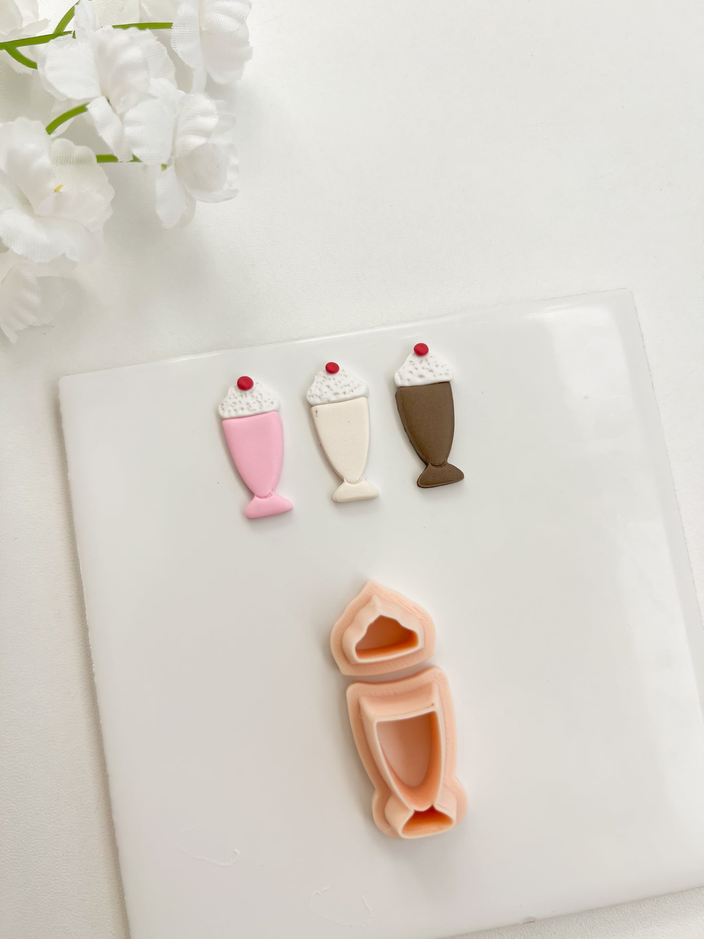 Milkshake Clay Cutter | Milkshake Polymer Clay Cutter for DIY Dessert Earrings Cute Jewelry and Handmade Sweet Treat Accessories