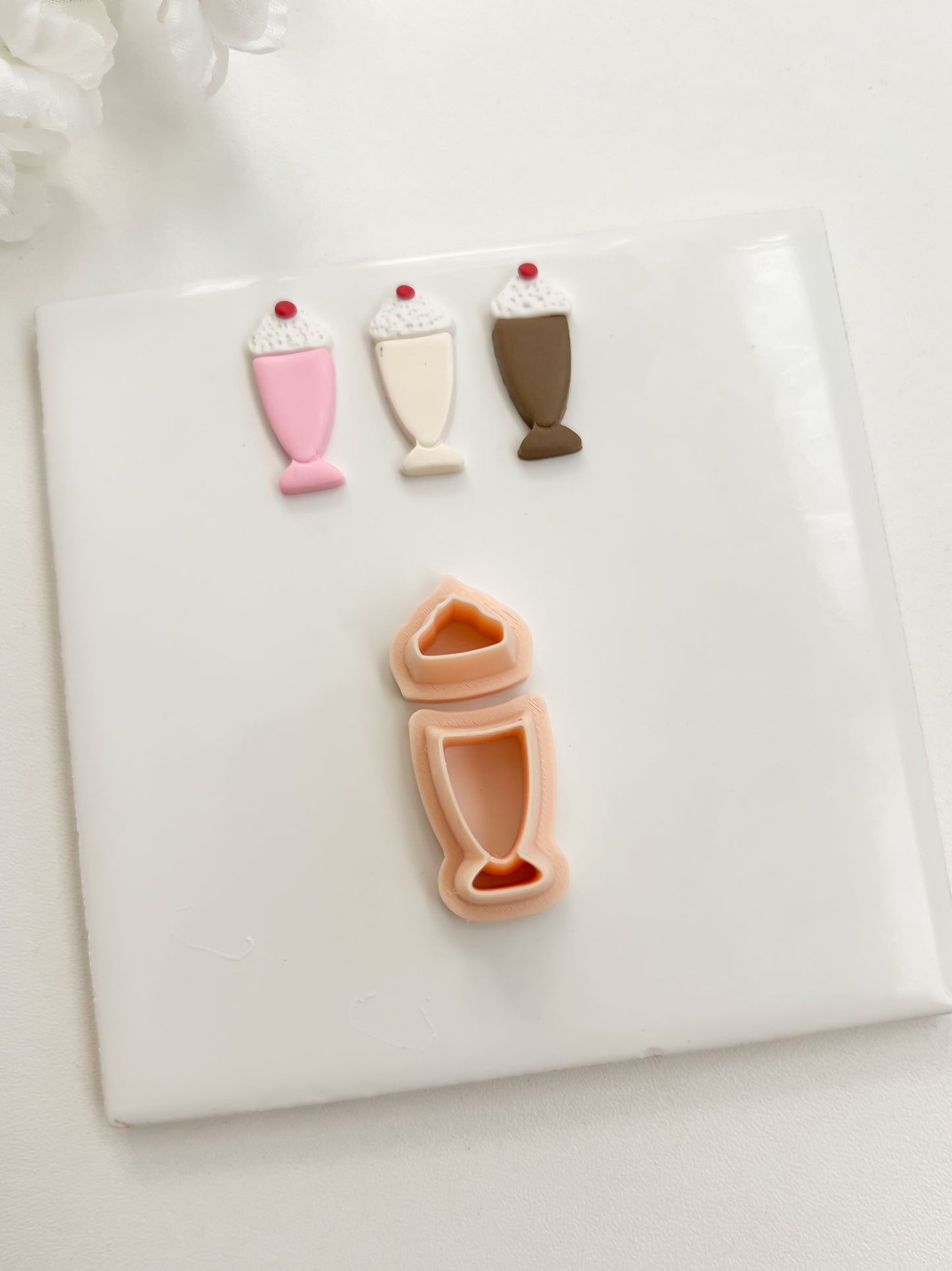 Milkshake Clay Cutter | Milkshake Polymer Clay Cutter for DIY Dessert Earrings Cute Jewelry and Handmade Sweet Treat Accessories