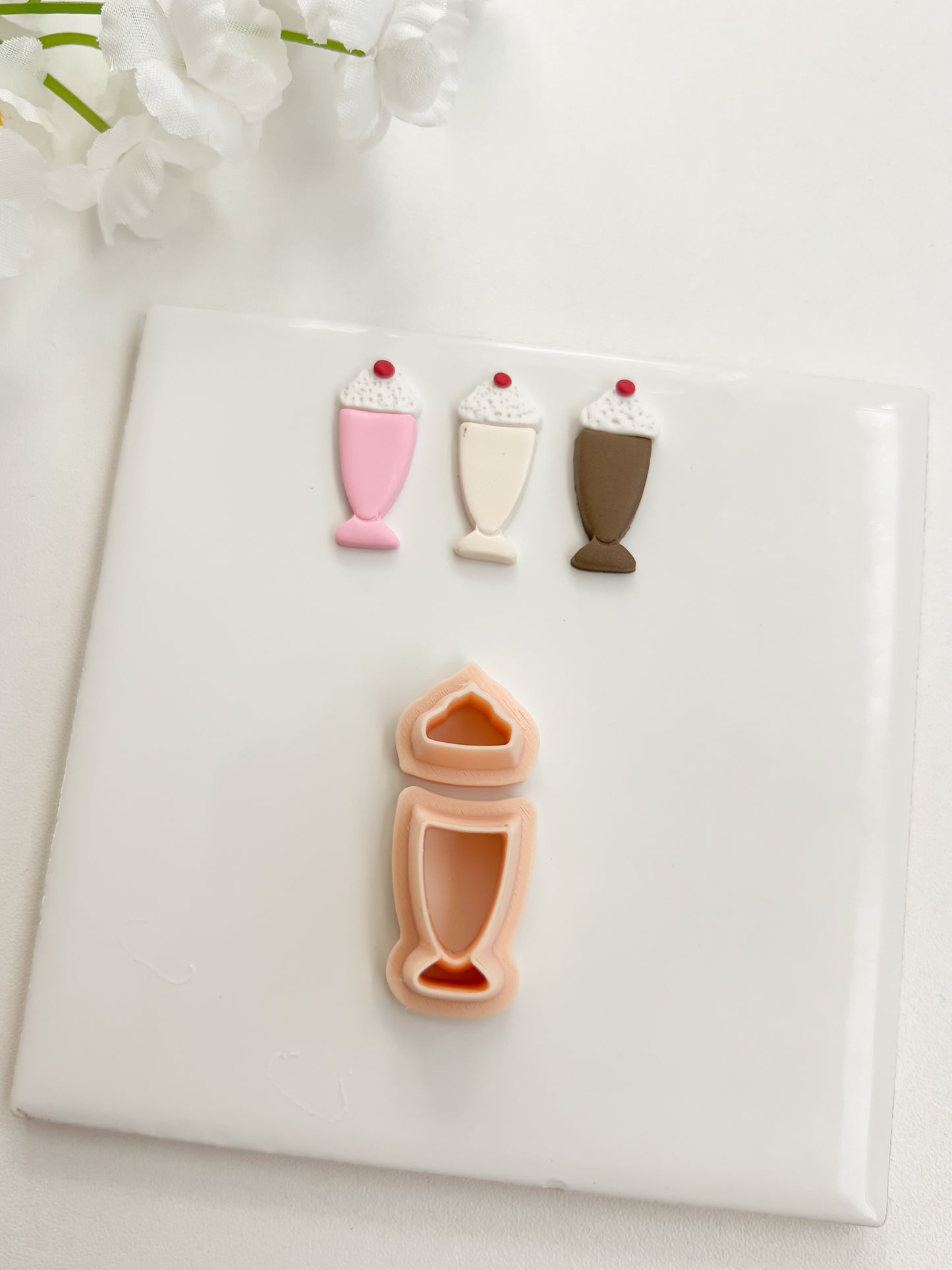 Milkshake Clay Cutter | Milkshake Polymer Clay Cutter for DIY Dessert Earrings Cute Jewelry and Handmade Sweet Treat Accessories