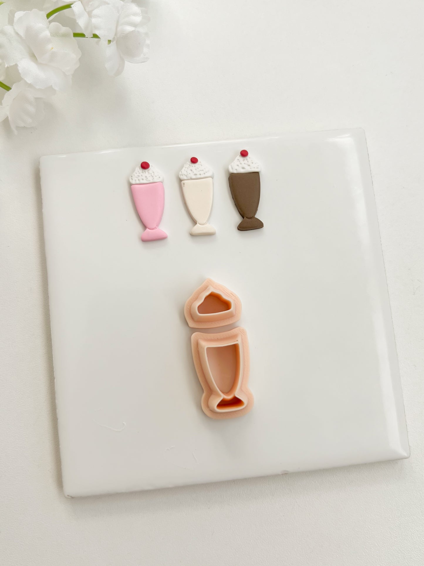 Milkshake Clay Cutter | Milkshake Polymer Clay Cutter for DIY Dessert Earrings Cute Jewelry and Handmade Sweet Treat Accessories