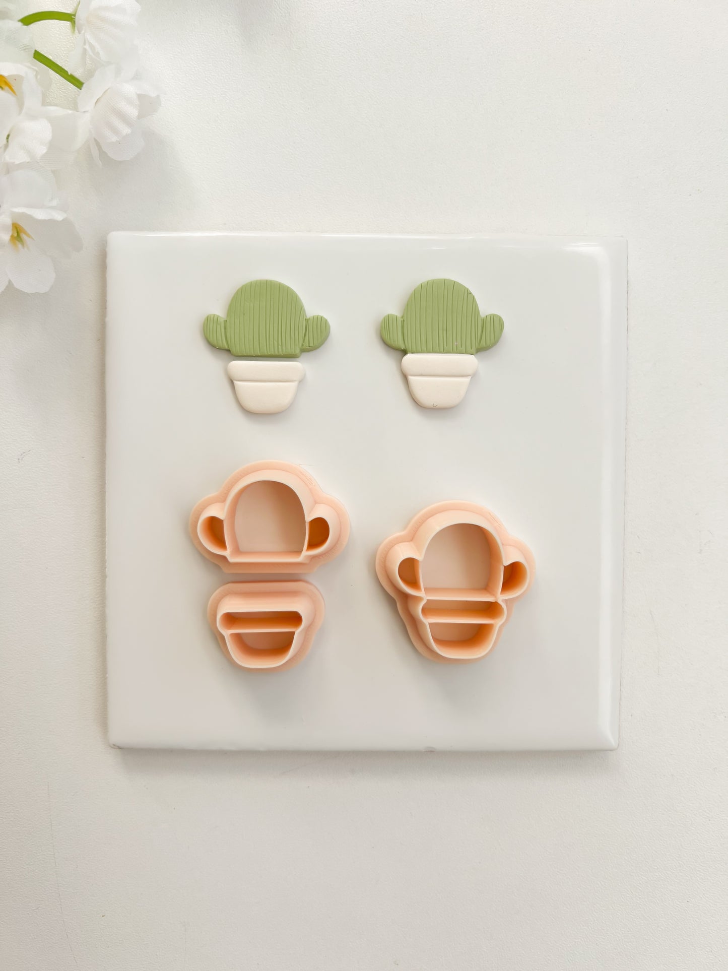 Cactus Pot Clay Cutter | Cactus Pot Polymer Clay Cutter for DIY Nature Earrings Succulent-Themed Jewelry and Handmade Cute Accessories