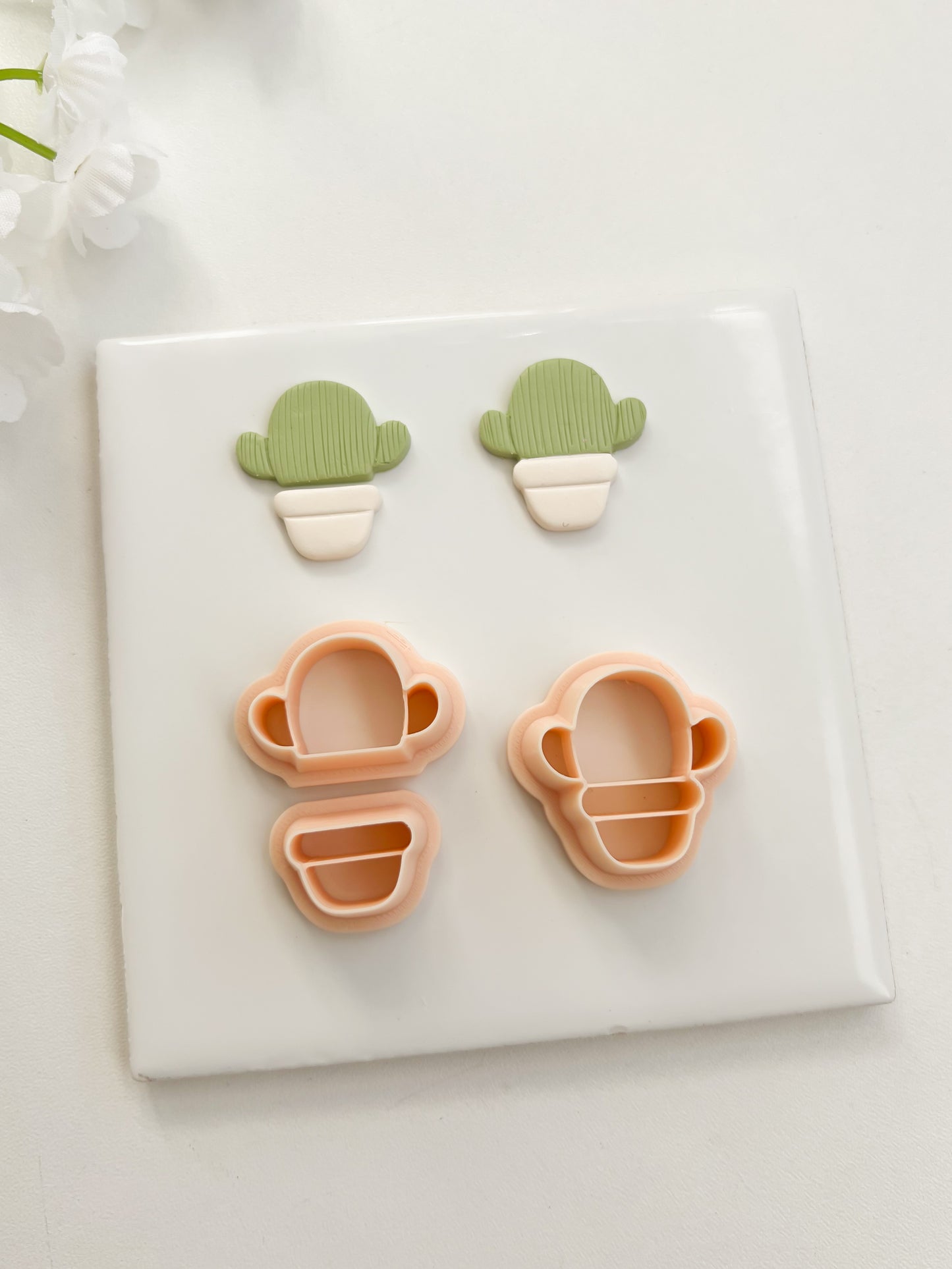 Cactus Pot Clay Cutter | Cactus Pot Polymer Clay Cutter for DIY Nature Earrings Succulent-Themed Jewelry and Handmade Cute Accessories