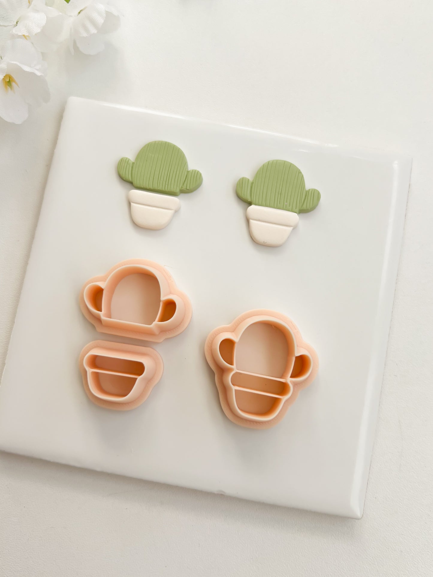 Cactus Pot Clay Cutter | Cactus Pot Polymer Clay Cutter for DIY Nature Earrings Succulent-Themed Jewelry and Handmade Cute Accessories