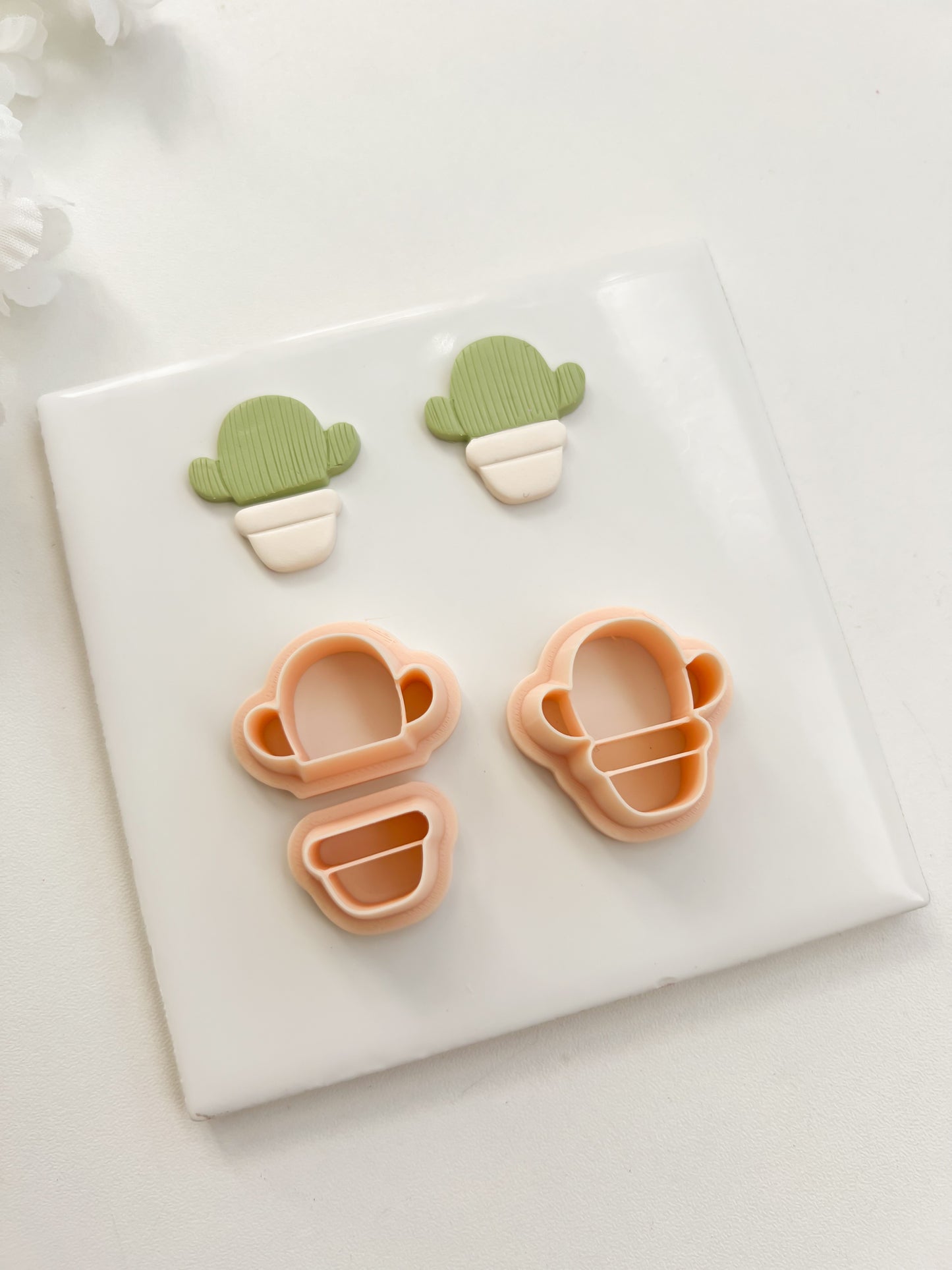 Cactus Pot Clay Cutter | Cactus Pot Polymer Clay Cutter for DIY Nature Earrings Succulent-Themed Jewelry and Handmade Cute Accessories