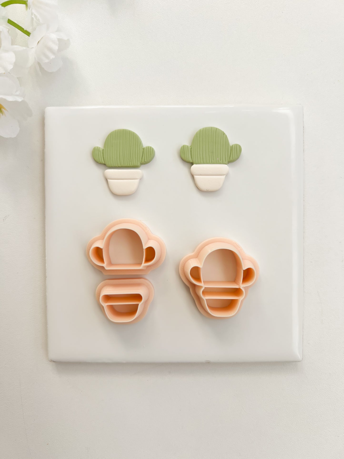 Cactus Pot Clay Cutter | Cactus Pot Polymer Clay Cutter for DIY Nature Earrings Succulent-Themed Jewelry and Handmade Cute Accessories