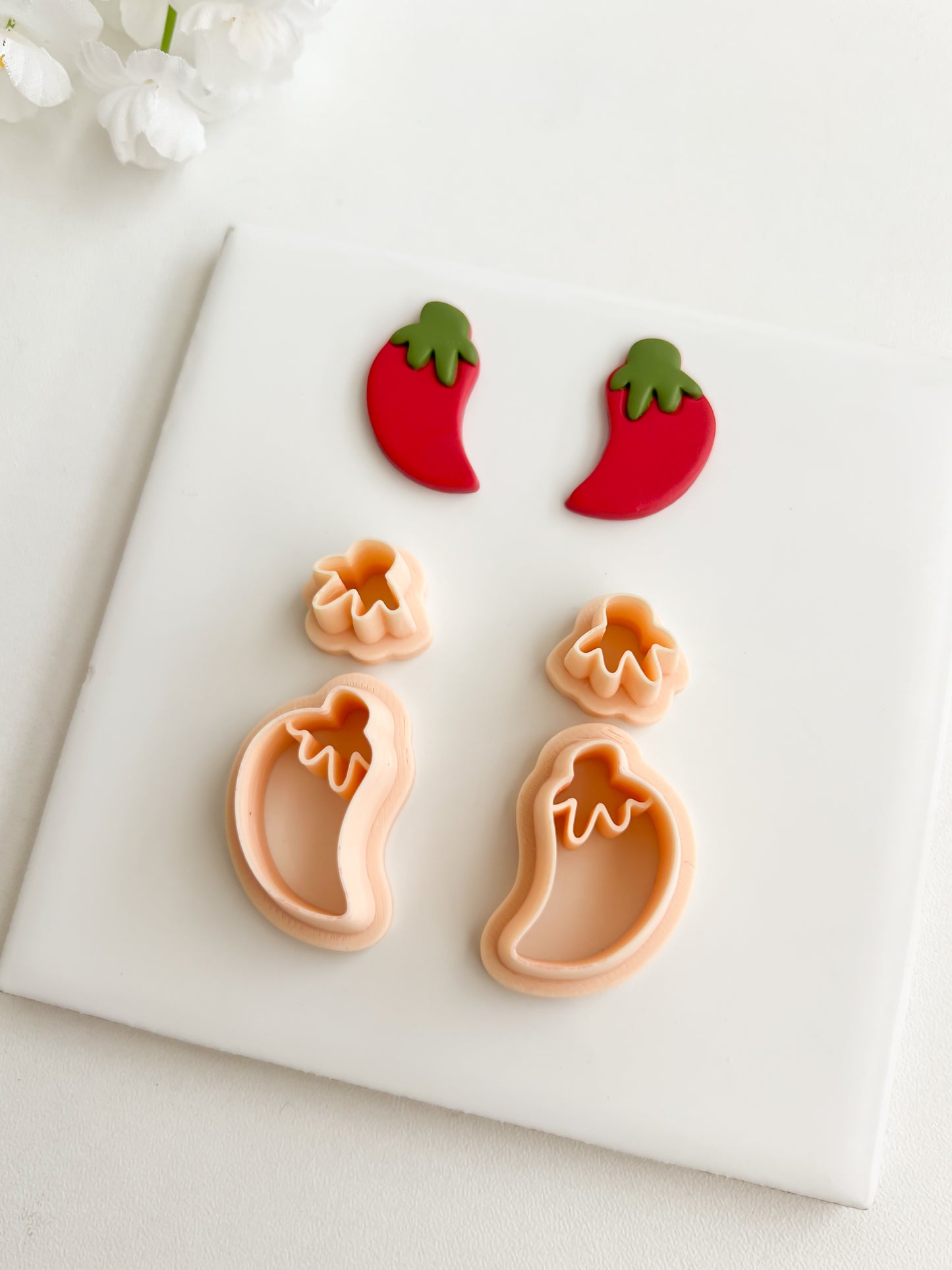Chili Pepper Clay Cutter | Chili Pepper Polymer Clay Cutter for DIY Spicy Earrings Food-Themed Jewelry and Handmade Fun Accessories