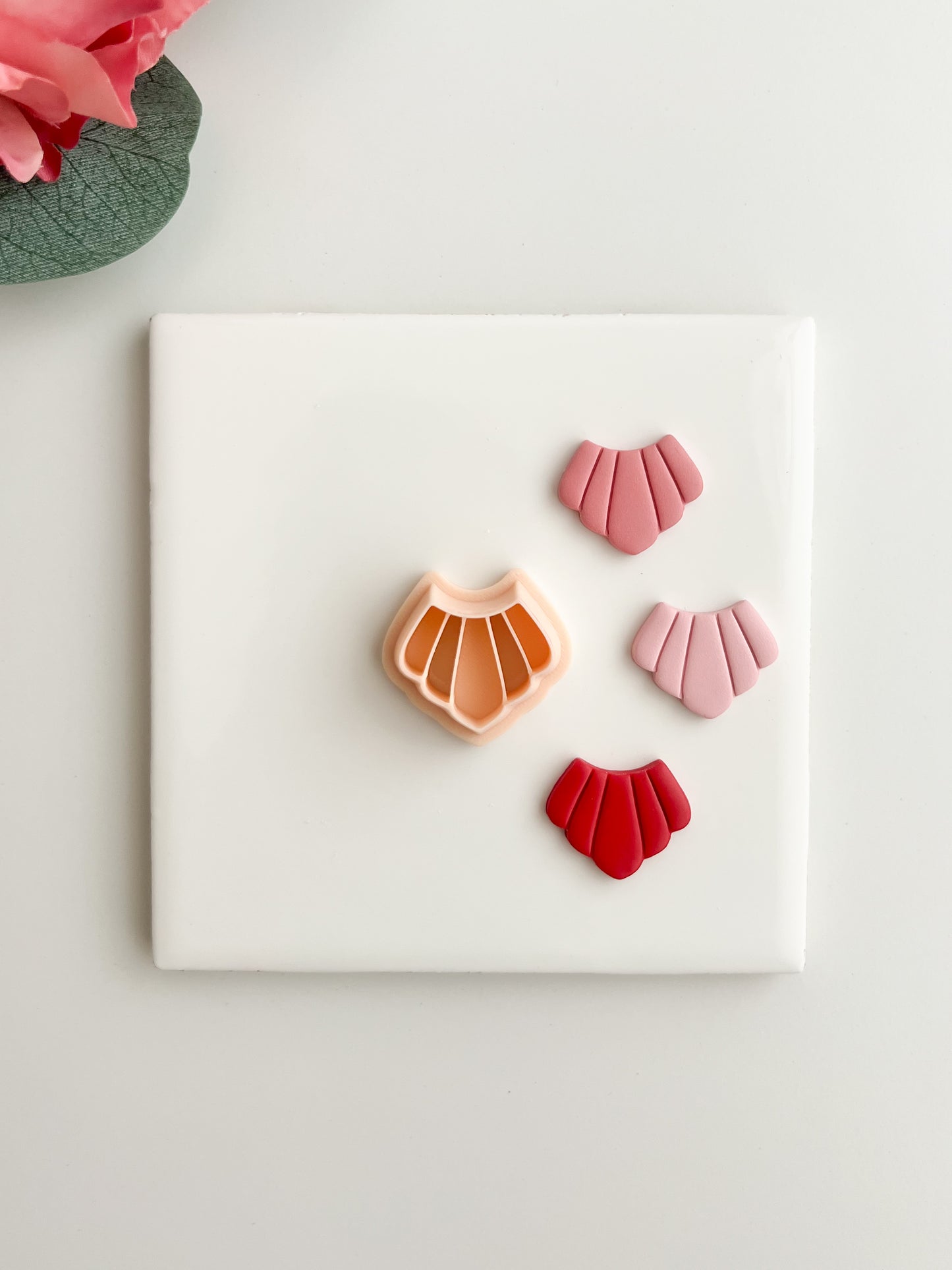 Embossed Abstract Shell Shape Clay Cutter | Embossed Abstract Shell Shape Polymer Clay Cutter for DIY Elegant Earrings Beach-Themed Jewelry and Handmade Chic Accessories