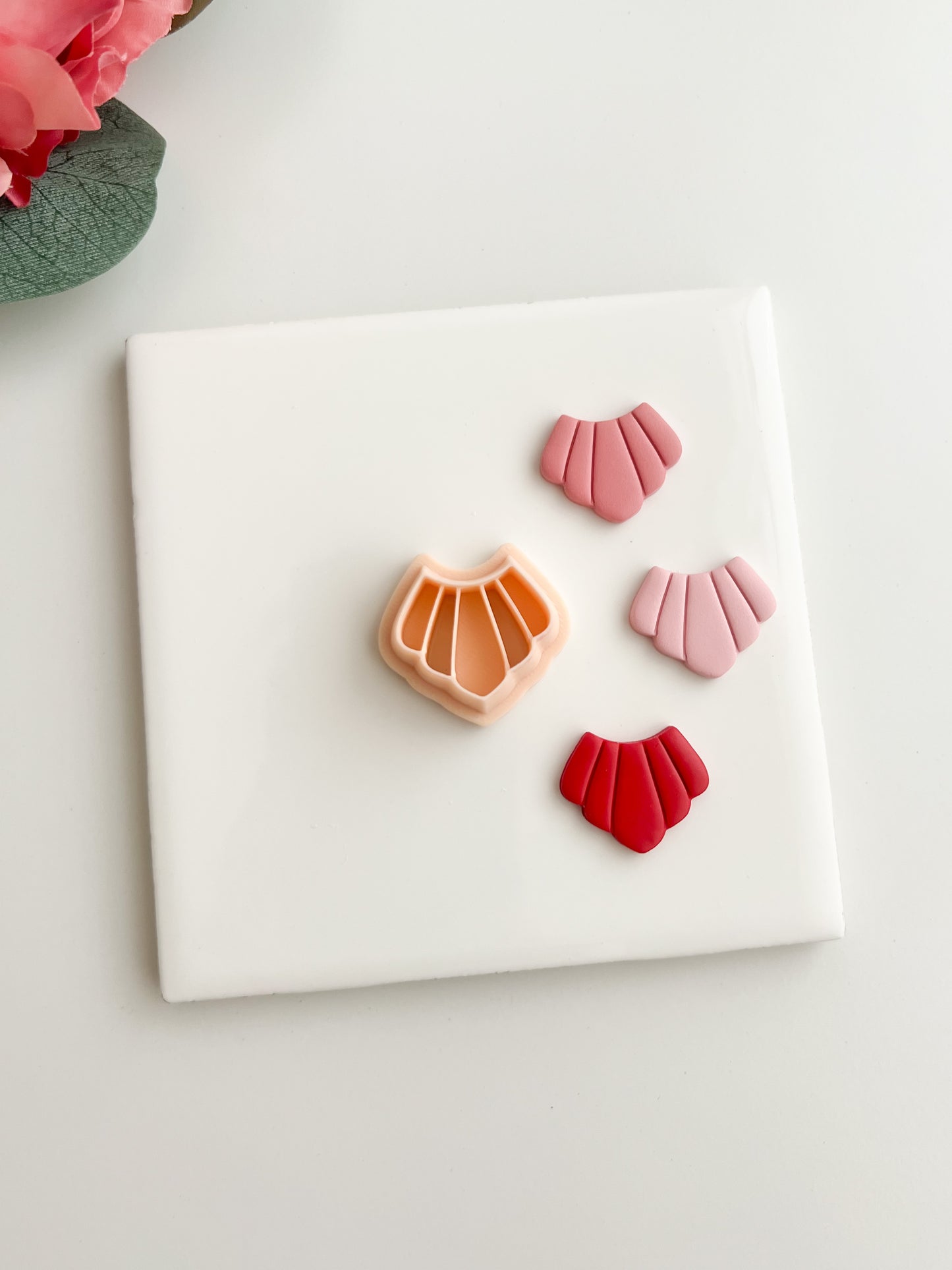 Embossed Abstract Shell Shape Clay Cutter | Embossed Abstract Shell Shape Polymer Clay Cutter for DIY Elegant Earrings Beach-Themed Jewelry and Handmade Chic Accessories