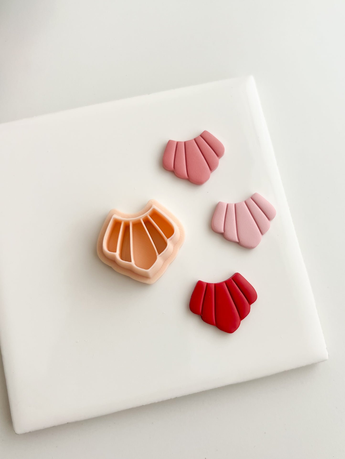 Embossed Abstract Shell Shape Clay Cutter | Embossed Abstract Shell Shape Polymer Clay Cutter for DIY Elegant Earrings Beach-Themed Jewelry and Handmade Chic Accessories