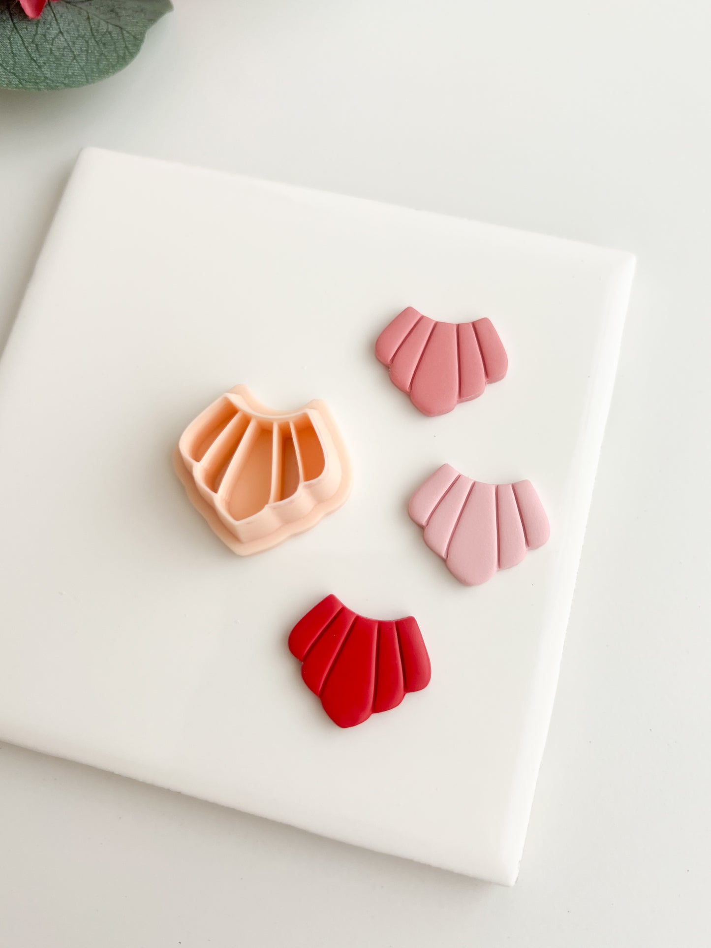 Embossed Abstract Shell Shape Clay Cutter | Embossed Abstract Shell Shape Polymer Clay Cutter for DIY Elegant Earrings Beach-Themed Jewelry and Handmade Chic Accessories