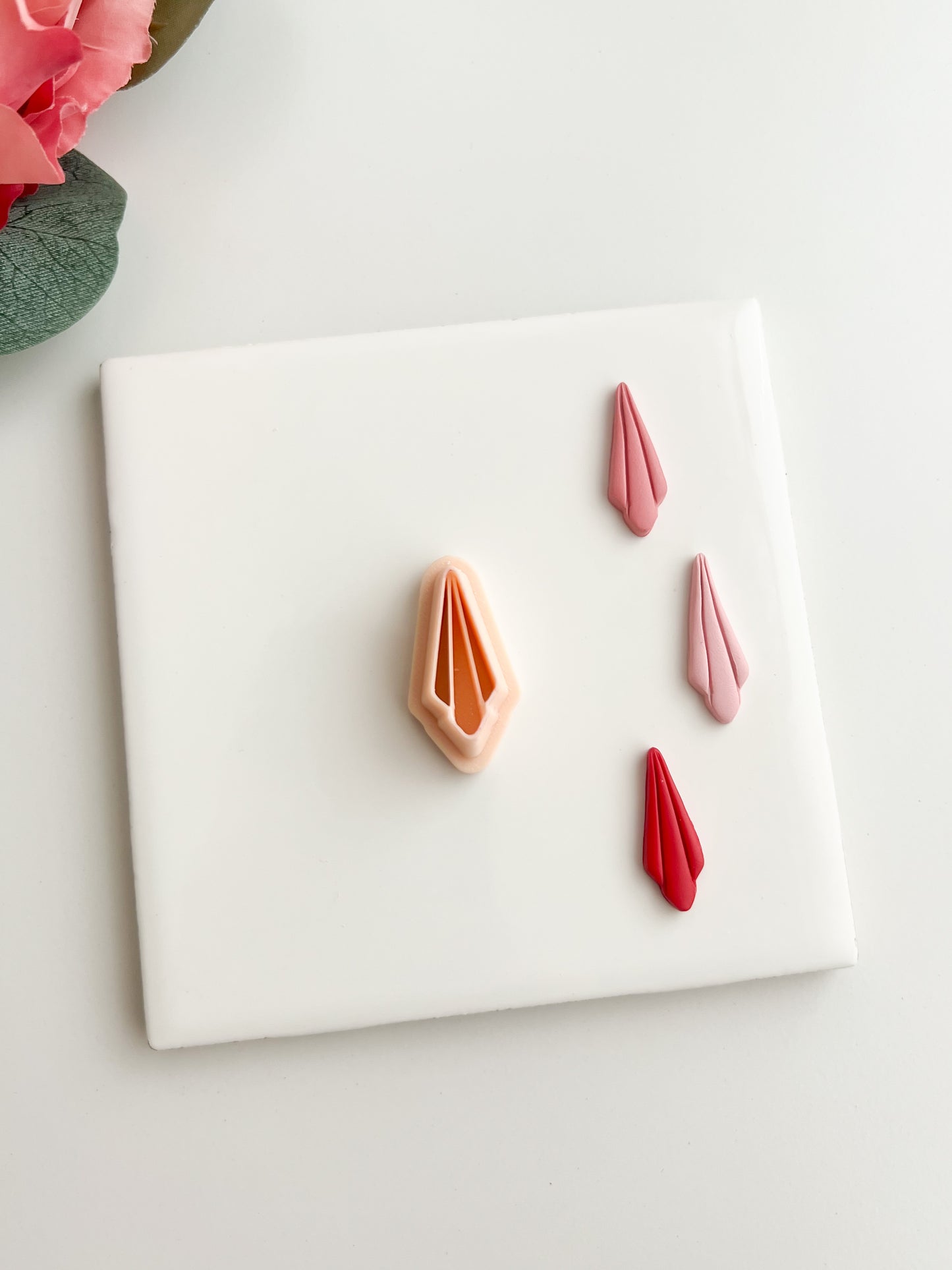 Embossed Abstract Diamond Shape Clay Cutter | Embossed Abstract Diamond Shape Polymer Clay Cutter for DIY Geometric Earrings Modern-Themed Jewelry and Handmade Elegant Accessories