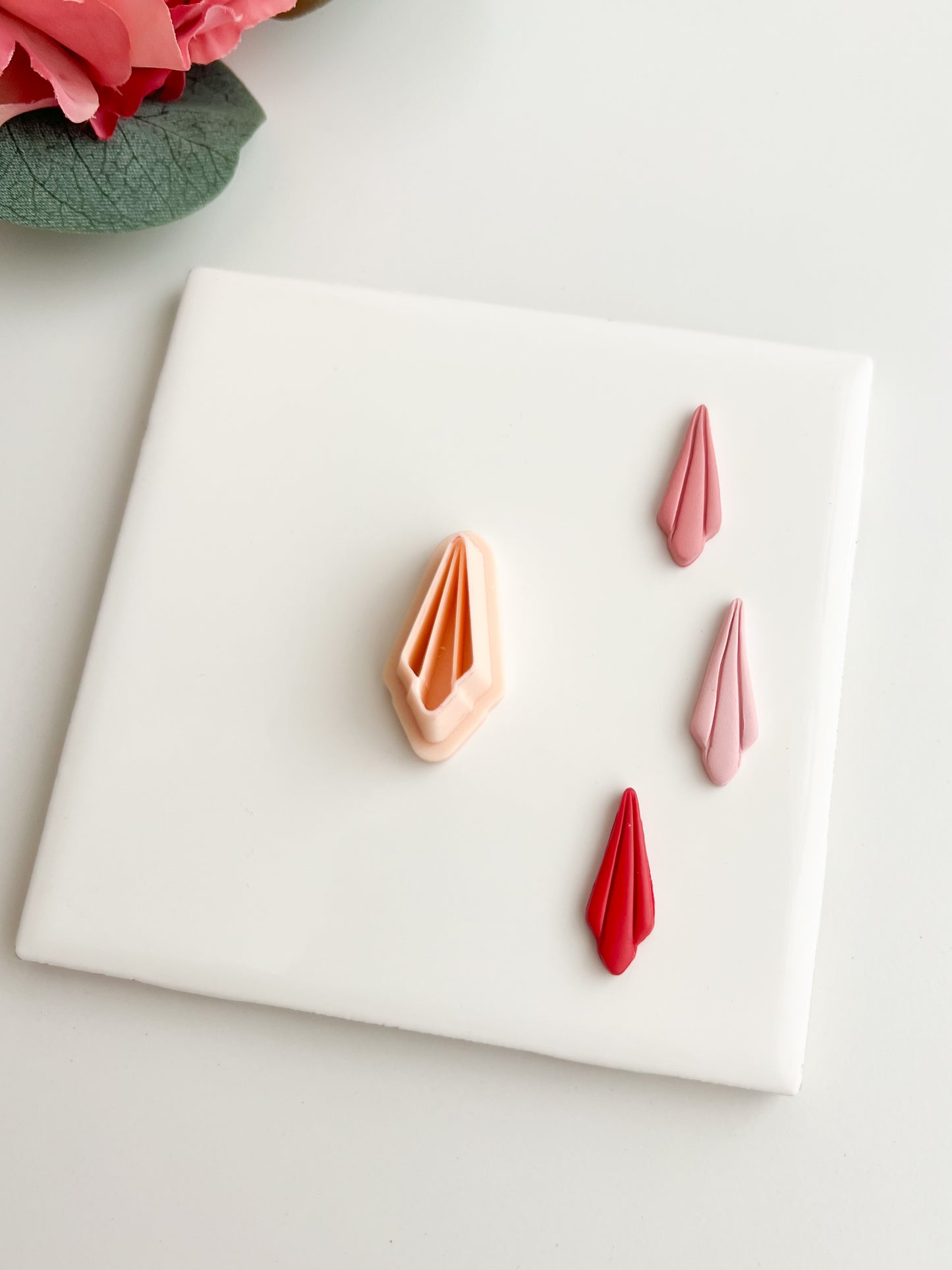 Embossed Abstract Diamond Shape Clay Cutter | Embossed Abstract Diamond Shape Polymer Clay Cutter for DIY Geometric Earrings Modern-Themed Jewelry and Handmade Elegant Accessories