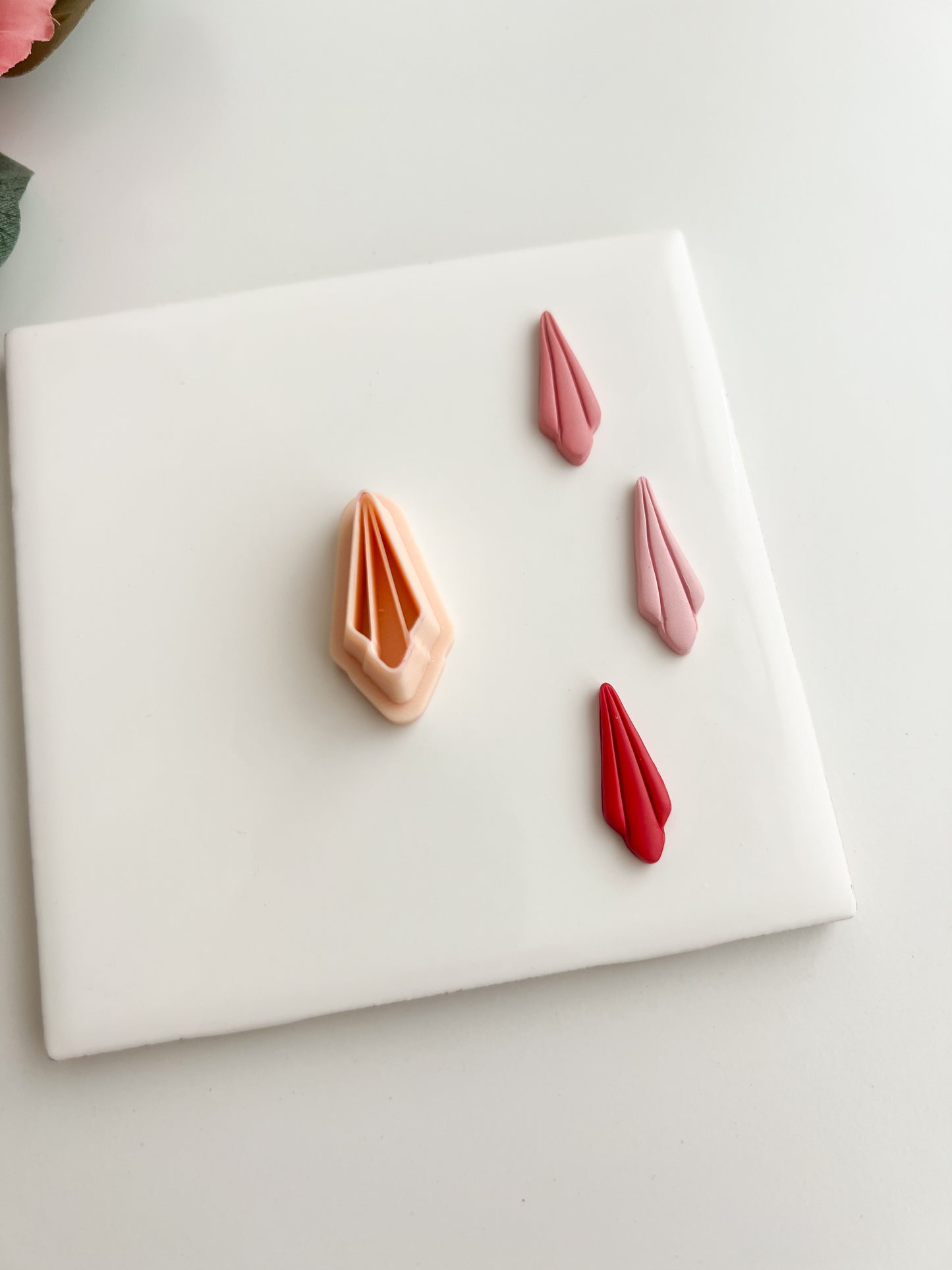 Embossed Abstract Diamond Shape Clay Cutter | Embossed Abstract Diamond Shape Polymer Clay Cutter for DIY Geometric Earrings Modern-Themed Jewelry and Handmade Elegant Accessories