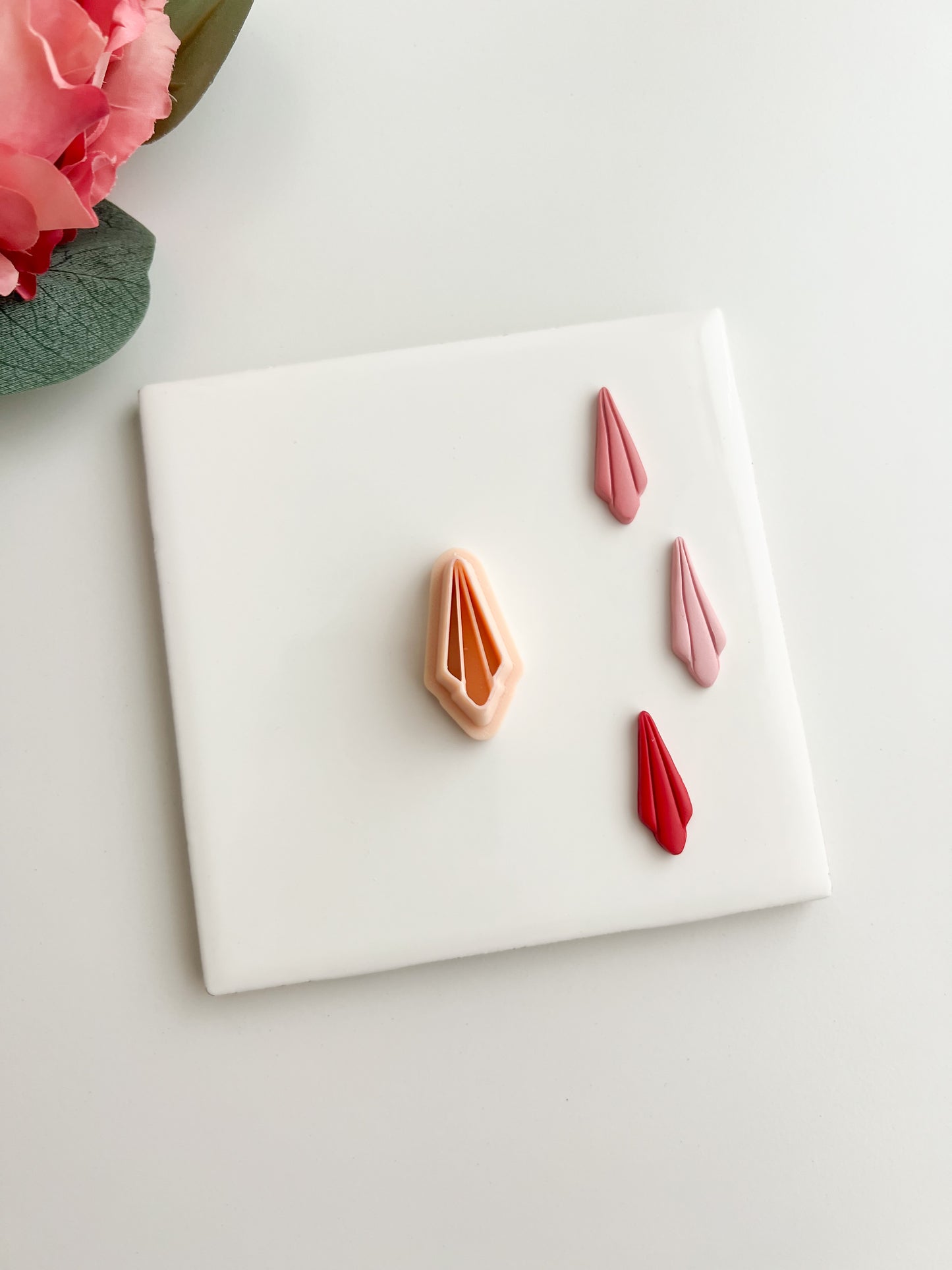 Embossed Abstract Diamond Shape Clay Cutter | Embossed Abstract Diamond Shape Polymer Clay Cutter for DIY Geometric Earrings Modern-Themed Jewelry and Handmade Elegant Accessories