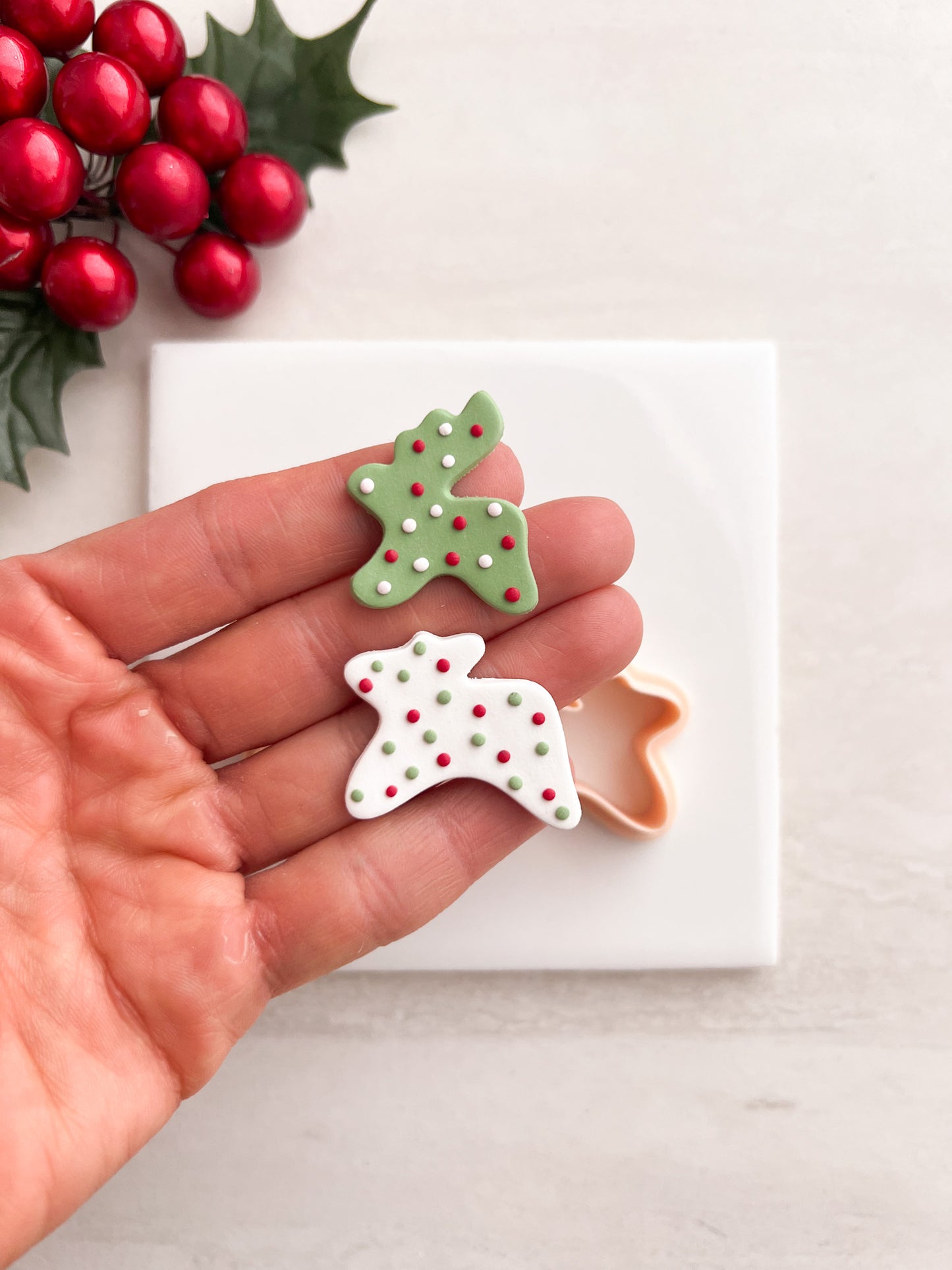 Reindeer Frosted Cookies Clay Cutter | Reindeer Frosted Cookies Polymer Clay Cutter for DIY Christmas Earrings Cute Jewelry and Handmade Holiday Accessories