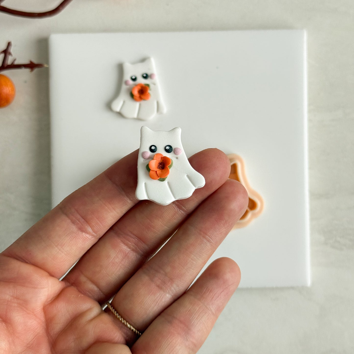 2025 Cute Cat Ghost | Cat Shape Spooky Polymer Clay Cutter Halloween Fall Animal Shapes