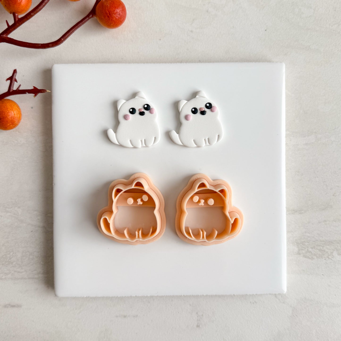 2025 Cuddly Kitty No. 1 | Cat Shape Spooky Polymer Clay Cutter Halloween Fall Animal Shapes