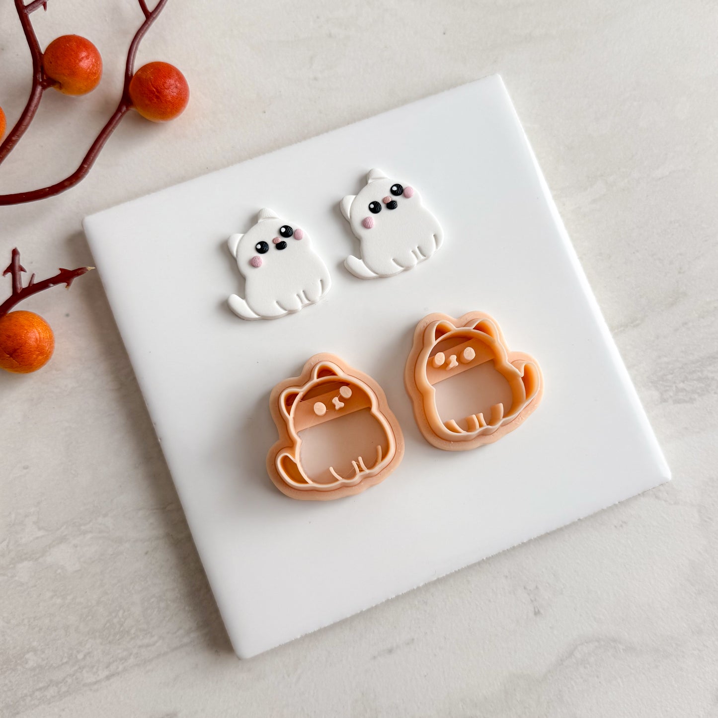 2025 Cuddly Kitty No. 1 | Cat Shape Spooky Polymer Clay Cutter Halloween Fall Animal Shapes