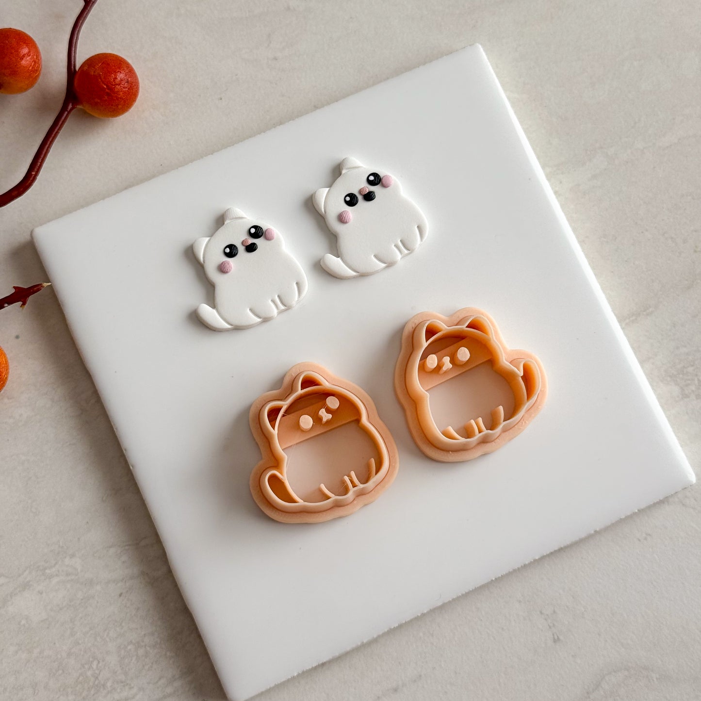 2025 Cuddly Kitty No. 1 | Cat Shape Spooky Polymer Clay Cutter Halloween Fall Animal Shapes