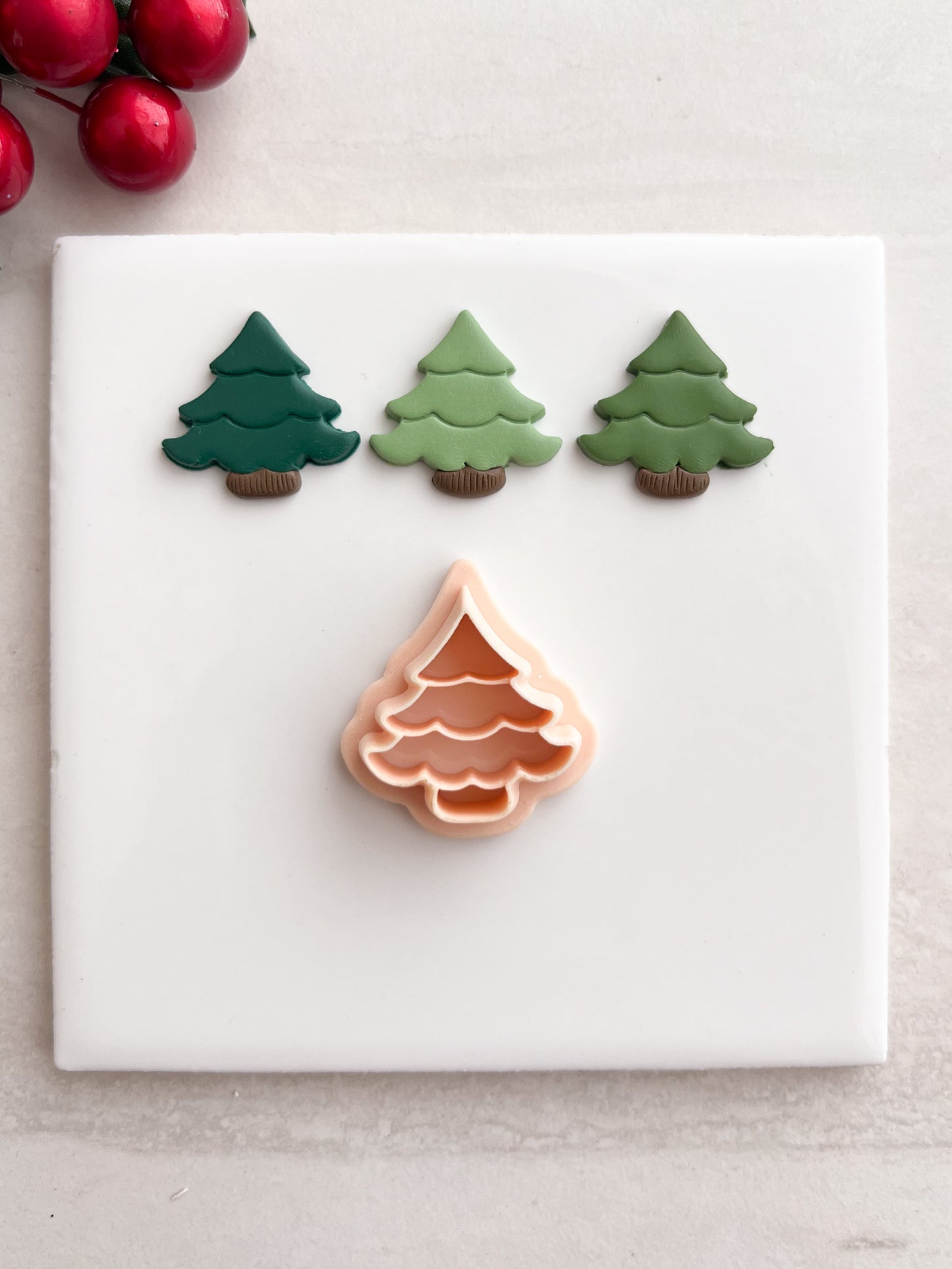 Wavy Tree No. 2 Clay Cutter | Wavy Tree No. 2 Polymer Clay Cutter for DIY Christmas Earrings Holiday Jewelry and Handmade Winter Accessories