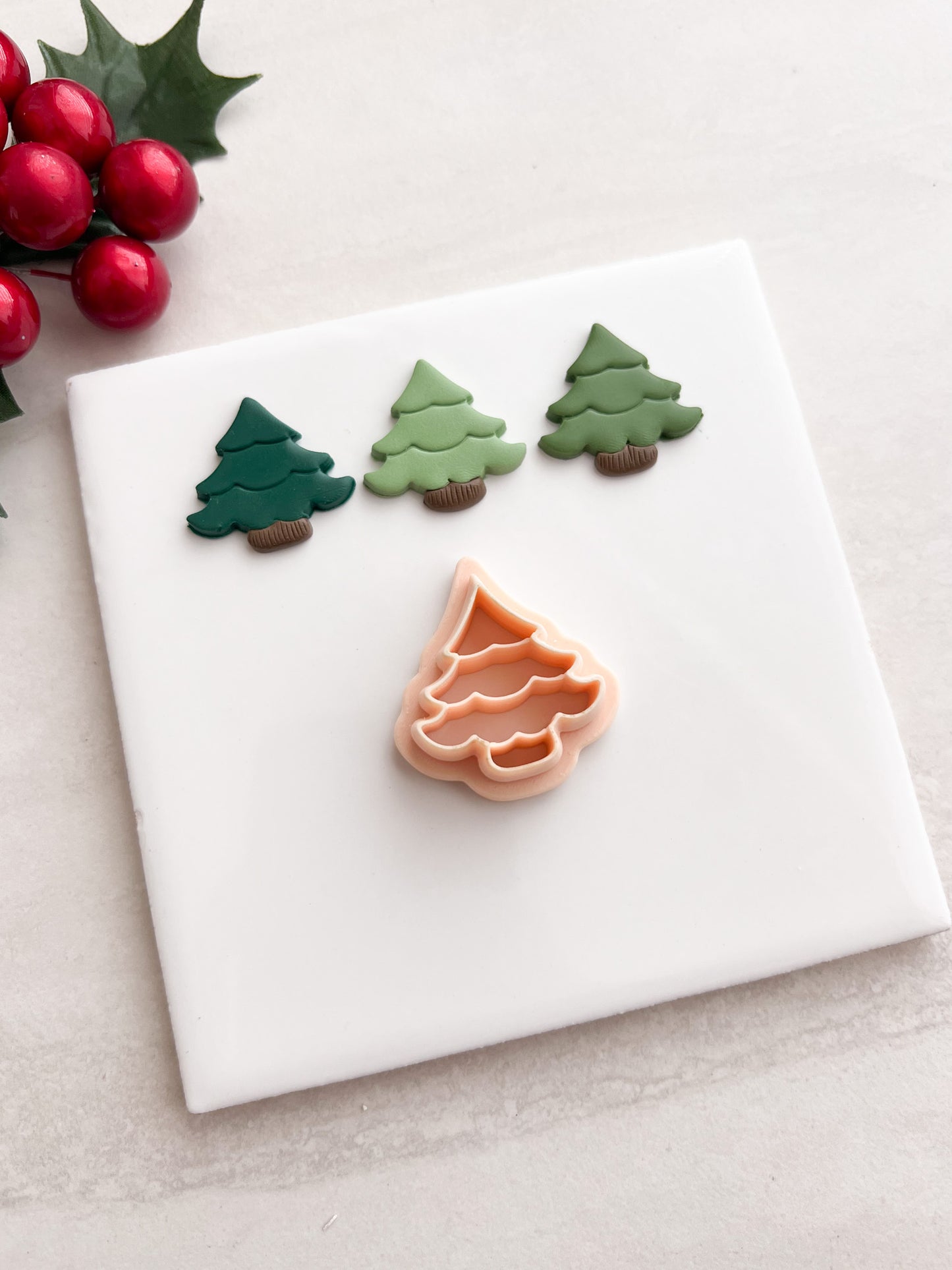 Wavy Tree No. 2 Clay Cutter | Wavy Tree No. 2 Polymer Clay Cutter for DIY Christmas Earrings Holiday Jewelry and Handmade Winter Accessories