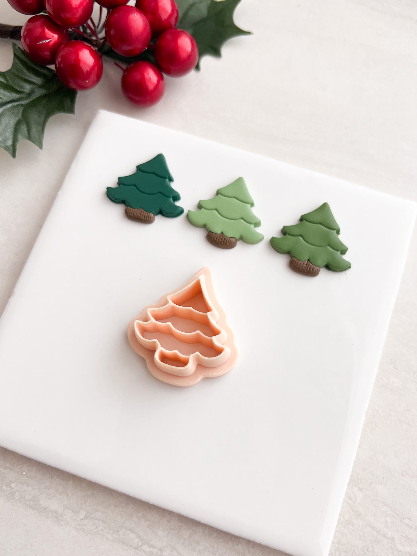 Wavy Tree No. 2 Clay Cutter | Wavy Tree No. 2 Polymer Clay Cutter for DIY Christmas Earrings Holiday Jewelry and Handmade Winter Accessories