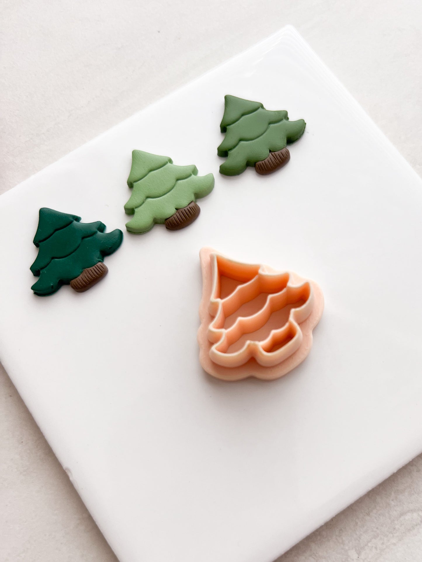 Wavy Tree No. 2 Clay Cutter | Wavy Tree No. 2 Polymer Clay Cutter for DIY Christmas Earrings Holiday Jewelry and Handmade Winter Accessories