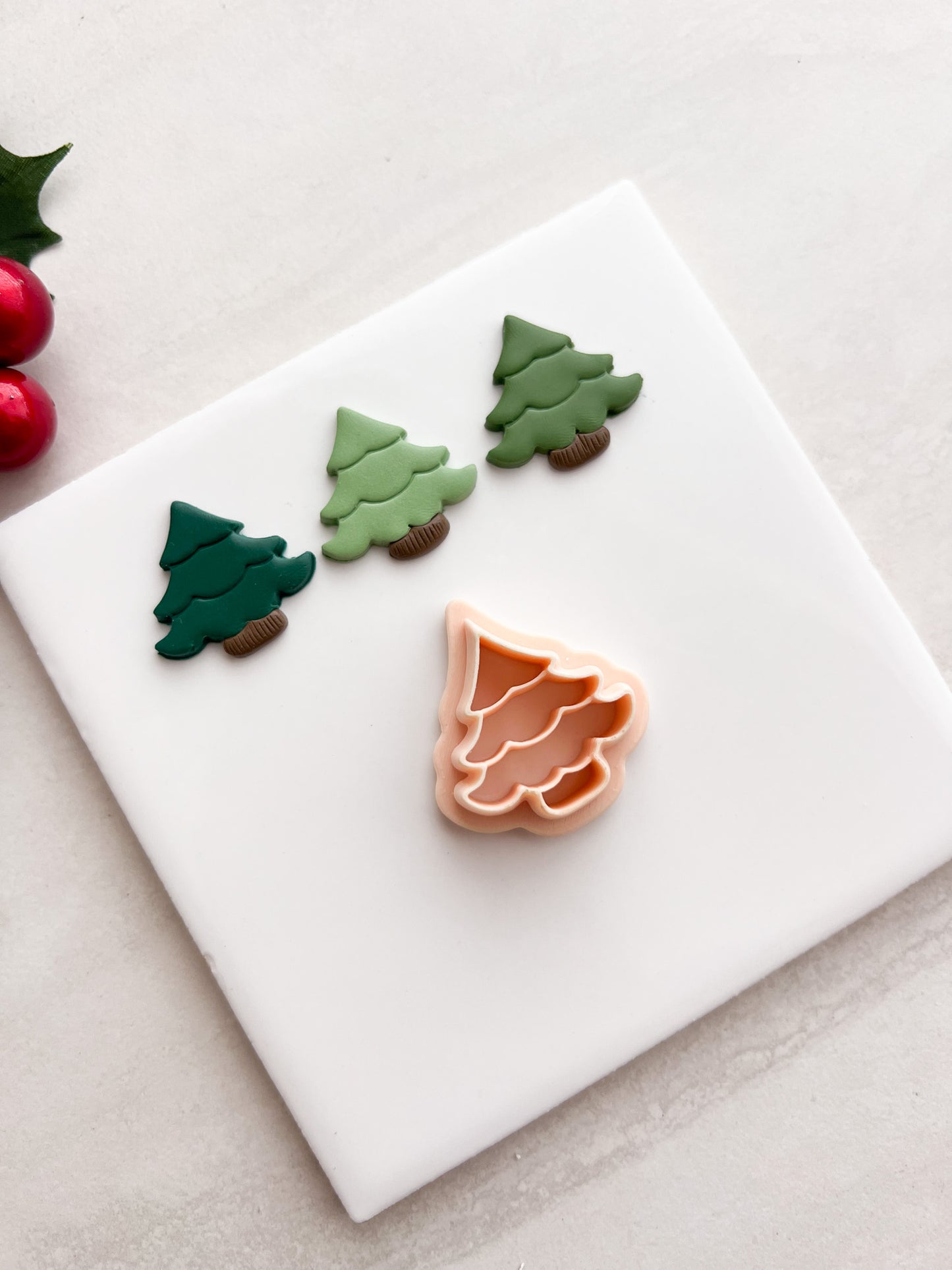 Wavy Tree No. 2 Clay Cutter | Wavy Tree No. 2 Polymer Clay Cutter for DIY Christmas Earrings Holiday Jewelry and Handmade Winter Accessories