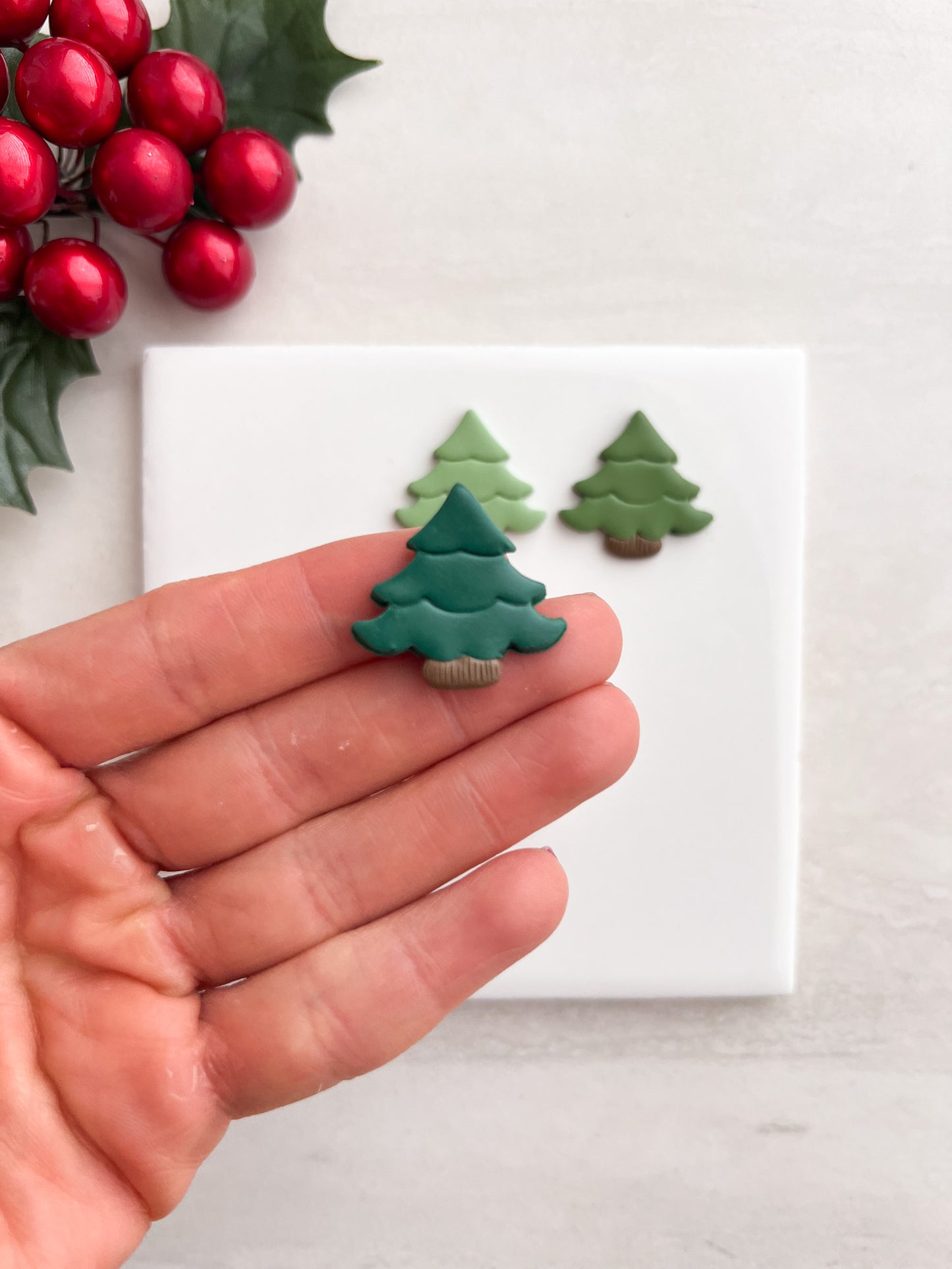 Wavy Tree No. 2 Clay Cutter | Wavy Tree No. 2 Polymer Clay Cutter for DIY Christmas Earrings Holiday Jewelry and Handmade Winter Accessories