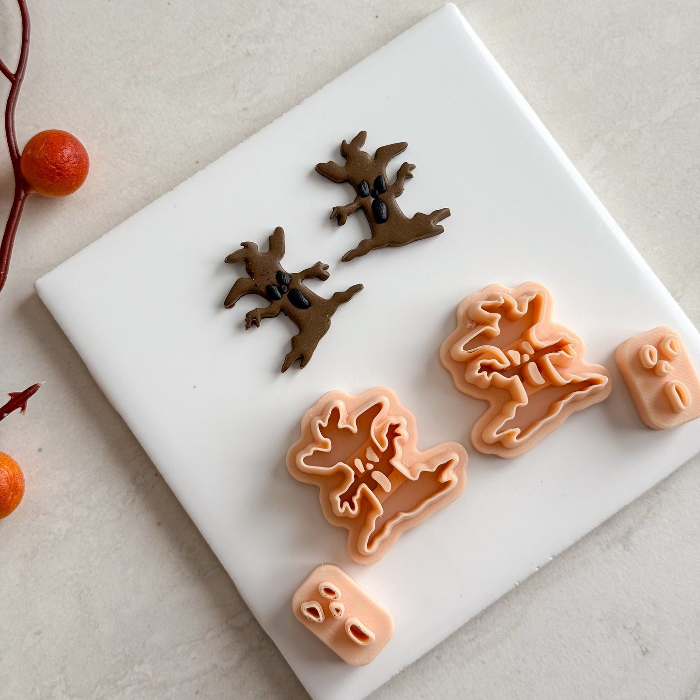 2025 Haunted Tree | Embossed Spooky Theme Polymer Clay Cutter Halloween Fall Cozy Scary