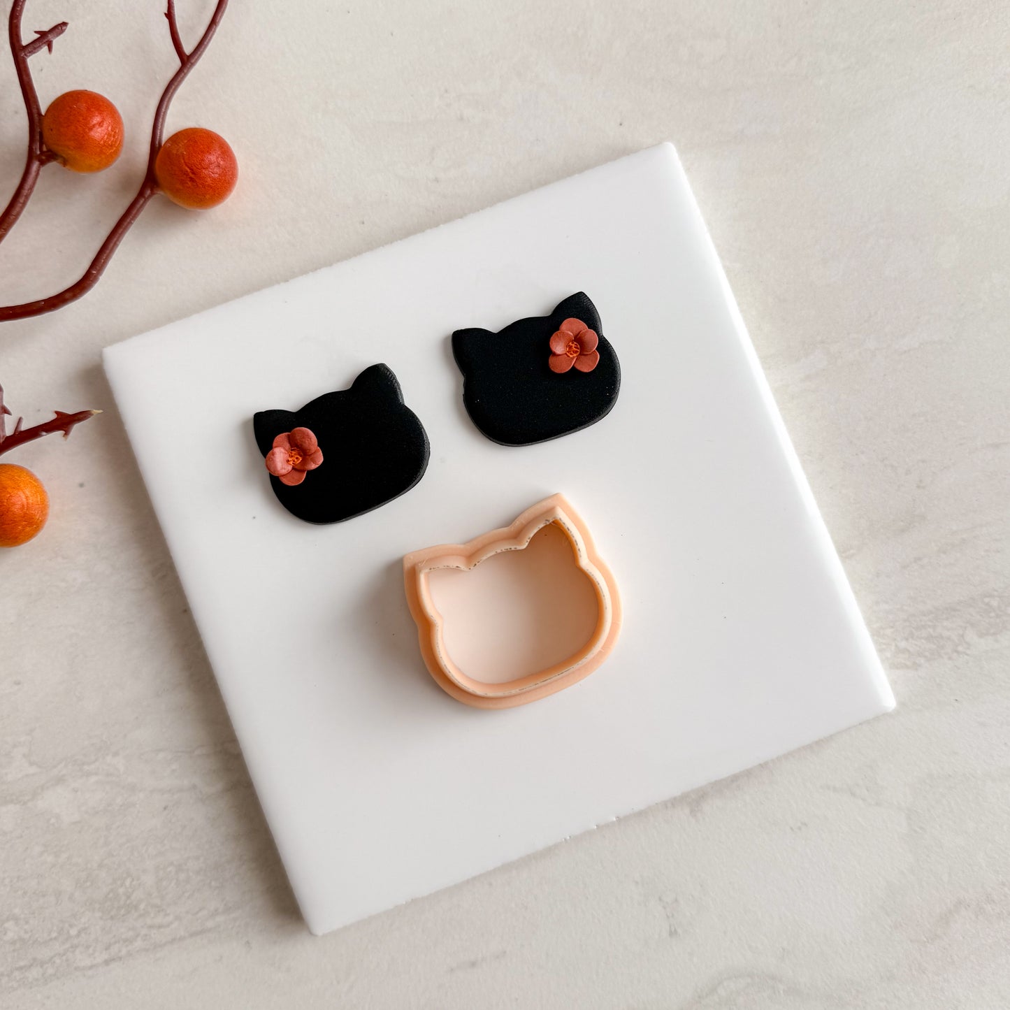 2025 Cat Head | Cat Shape Spooky Polymer Clay Cutter Halloween Fall