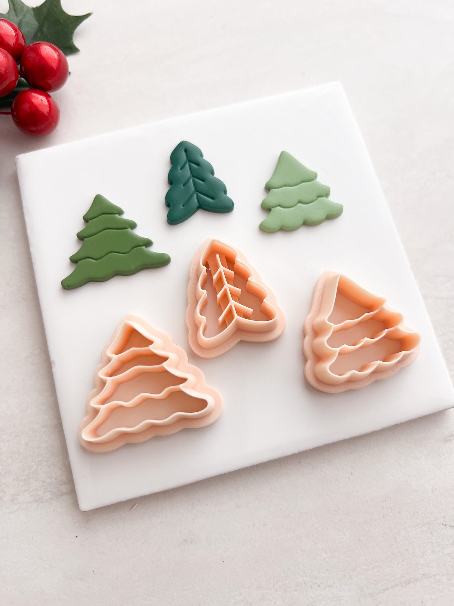 Christmas Tree Trio No. 3 Clay Cutters | Christmas Tree Trio No. 3 Polymer Clay Cutters for DIY Holiday Earrings Christmas-Themed Jewelry and Handmade Winter Accessories