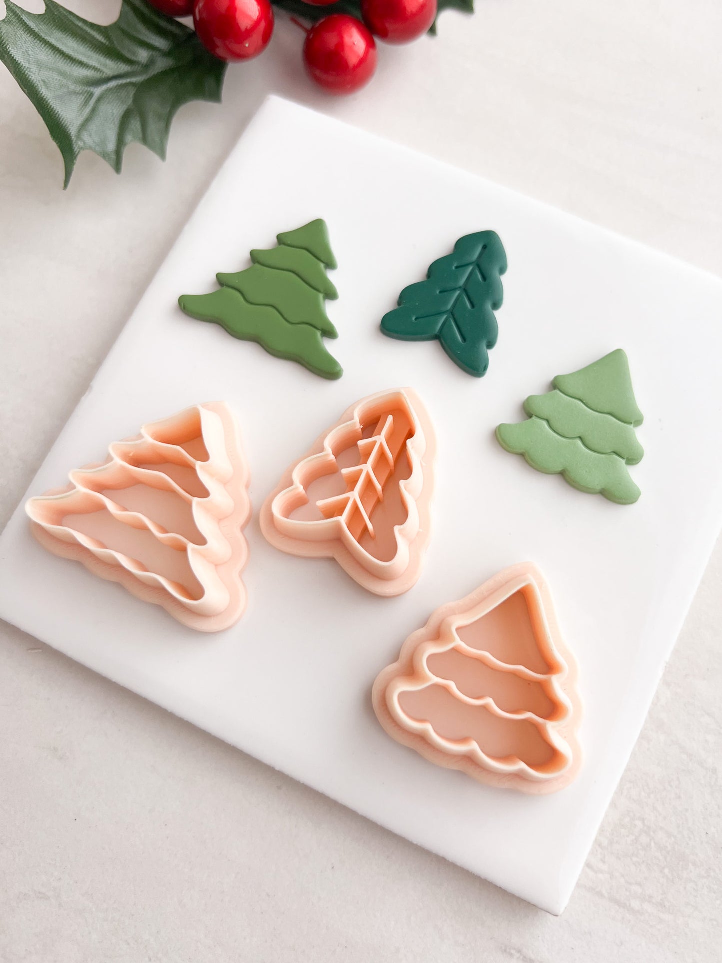 Christmas Tree Trio No. 3 Clay Cutters | Christmas Tree Trio No. 3 Polymer Clay Cutters for DIY Holiday Earrings Christmas-Themed Jewelry and Handmade Winter Accessories