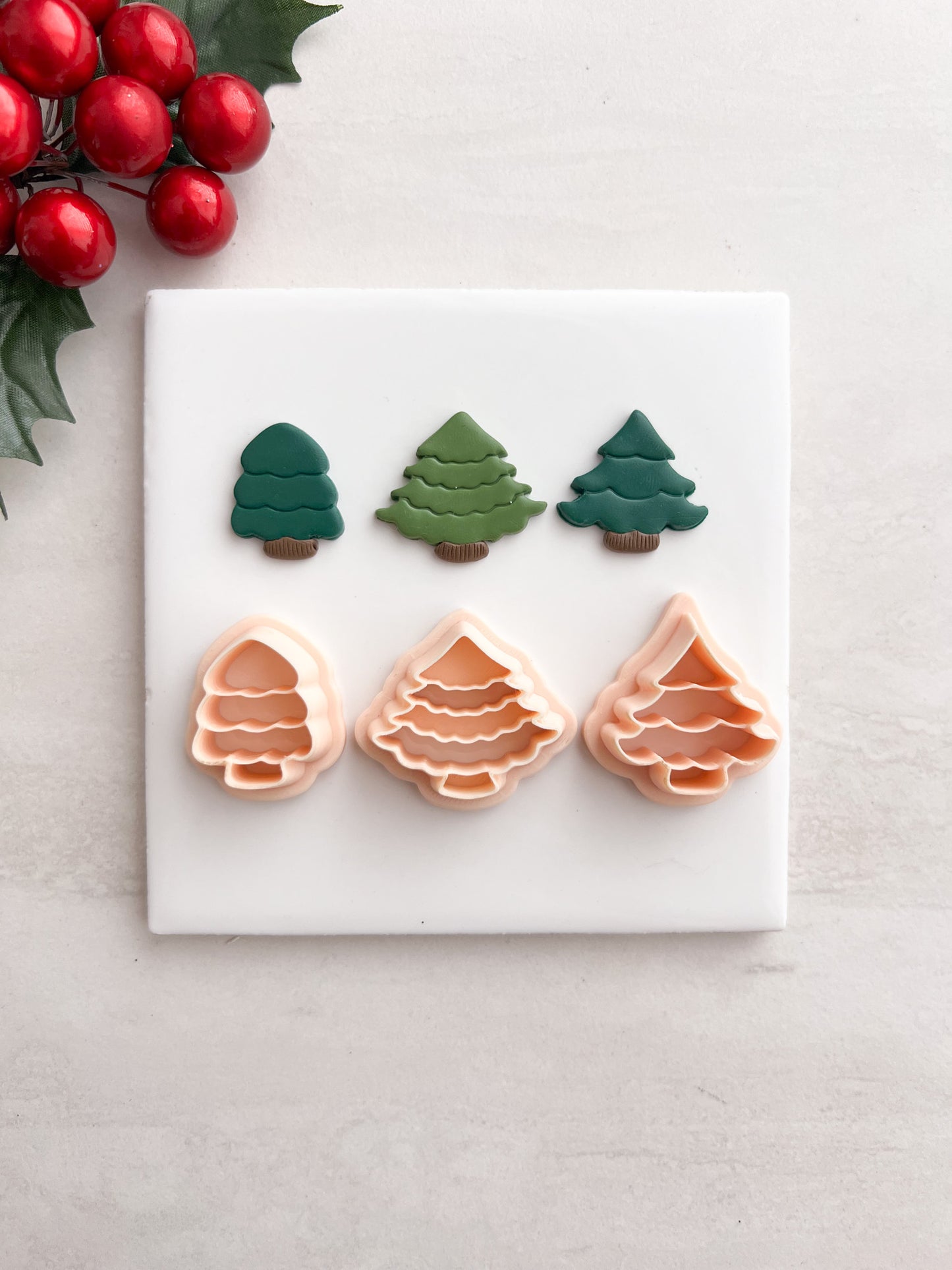 Christmas Tree Trio No. 4 Clay Cutters | Christmas Tree Trio No. 4 Polymer Clay Cutters for DIY Holiday Earrings Festive-Themed Jewelry and Handmade Christmas Accessories