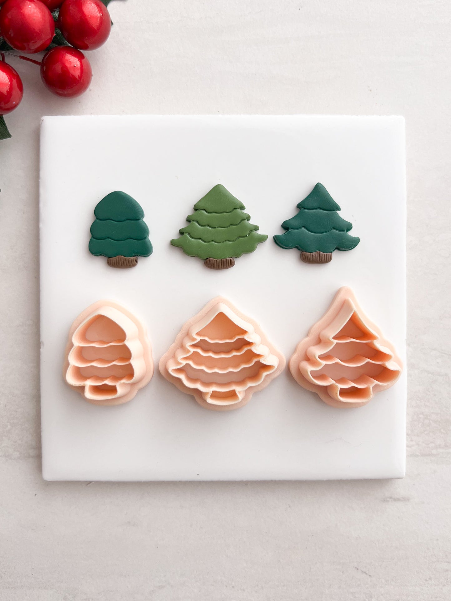 Christmas Tree Trio No. 4 Clay Cutters | Christmas Tree Trio No. 4 Polymer Clay Cutters for DIY Holiday Earrings Festive-Themed Jewelry and Handmade Christmas Accessories