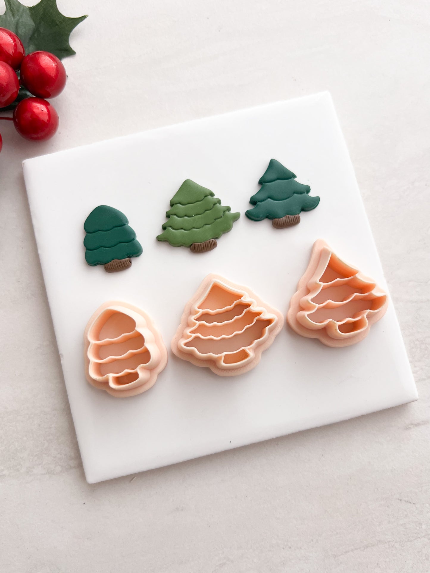 Christmas Tree Trio No. 4 Clay Cutters | Christmas Tree Trio No. 4 Polymer Clay Cutters for DIY Holiday Earrings Festive-Themed Jewelry and Handmade Christmas Accessories