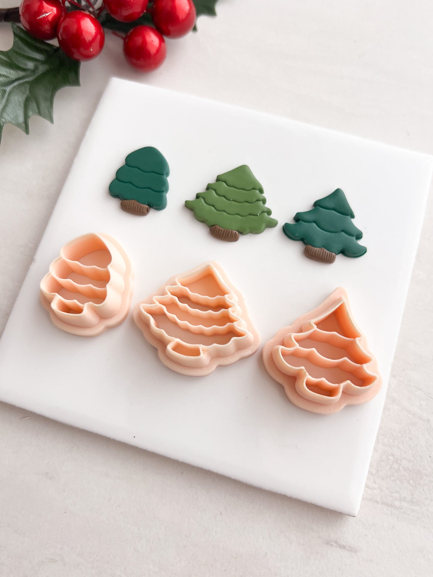 Christmas Tree Trio No. 4 Clay Cutters | Christmas Tree Trio No. 4 Polymer Clay Cutters for DIY Holiday Earrings Festive-Themed Jewelry and Handmade Christmas Accessories