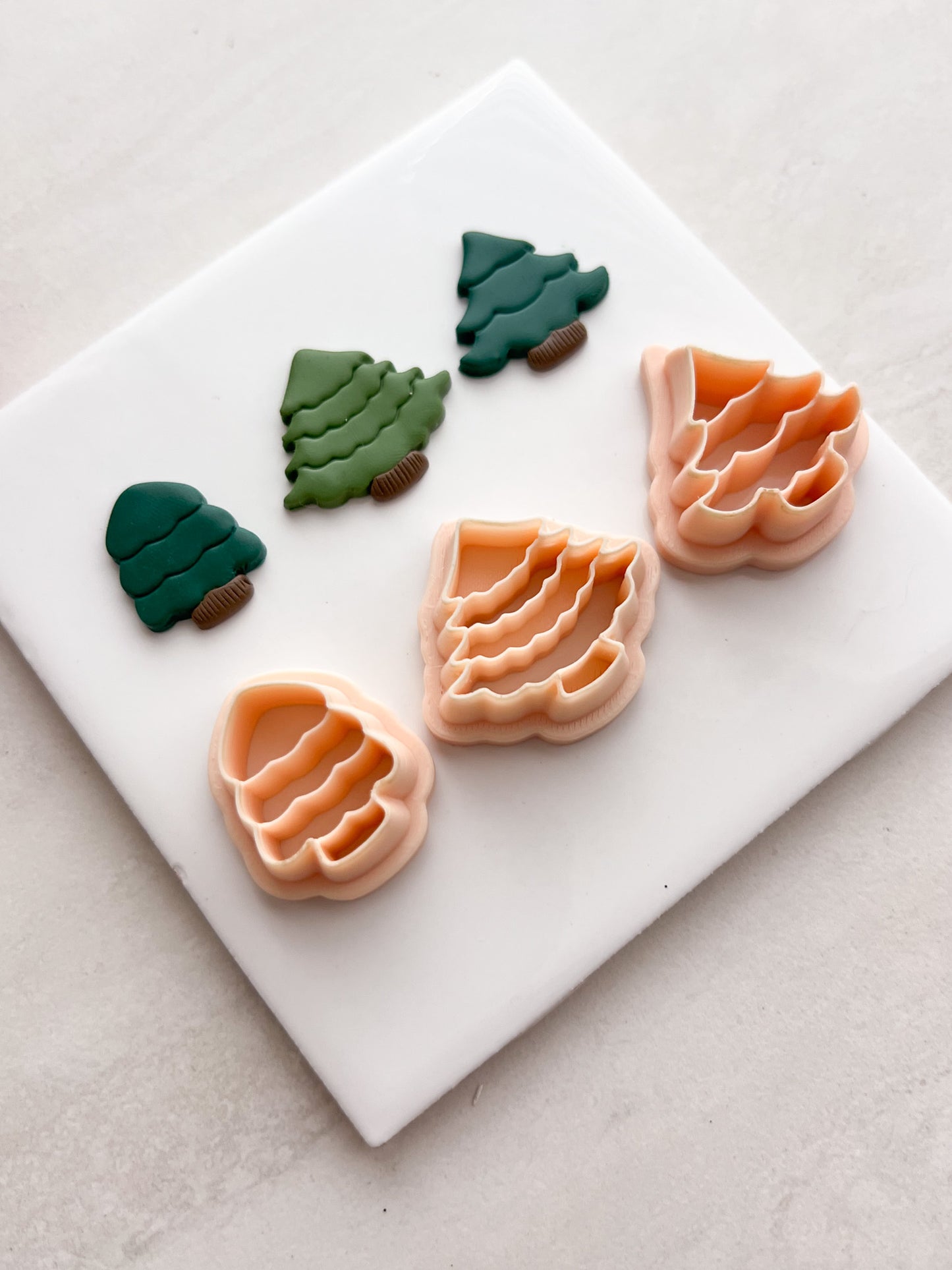 Christmas Tree Trio No. 4 Clay Cutters | Christmas Tree Trio No. 4 Polymer Clay Cutters for DIY Holiday Earrings Festive-Themed Jewelry and Handmade Christmas Accessories