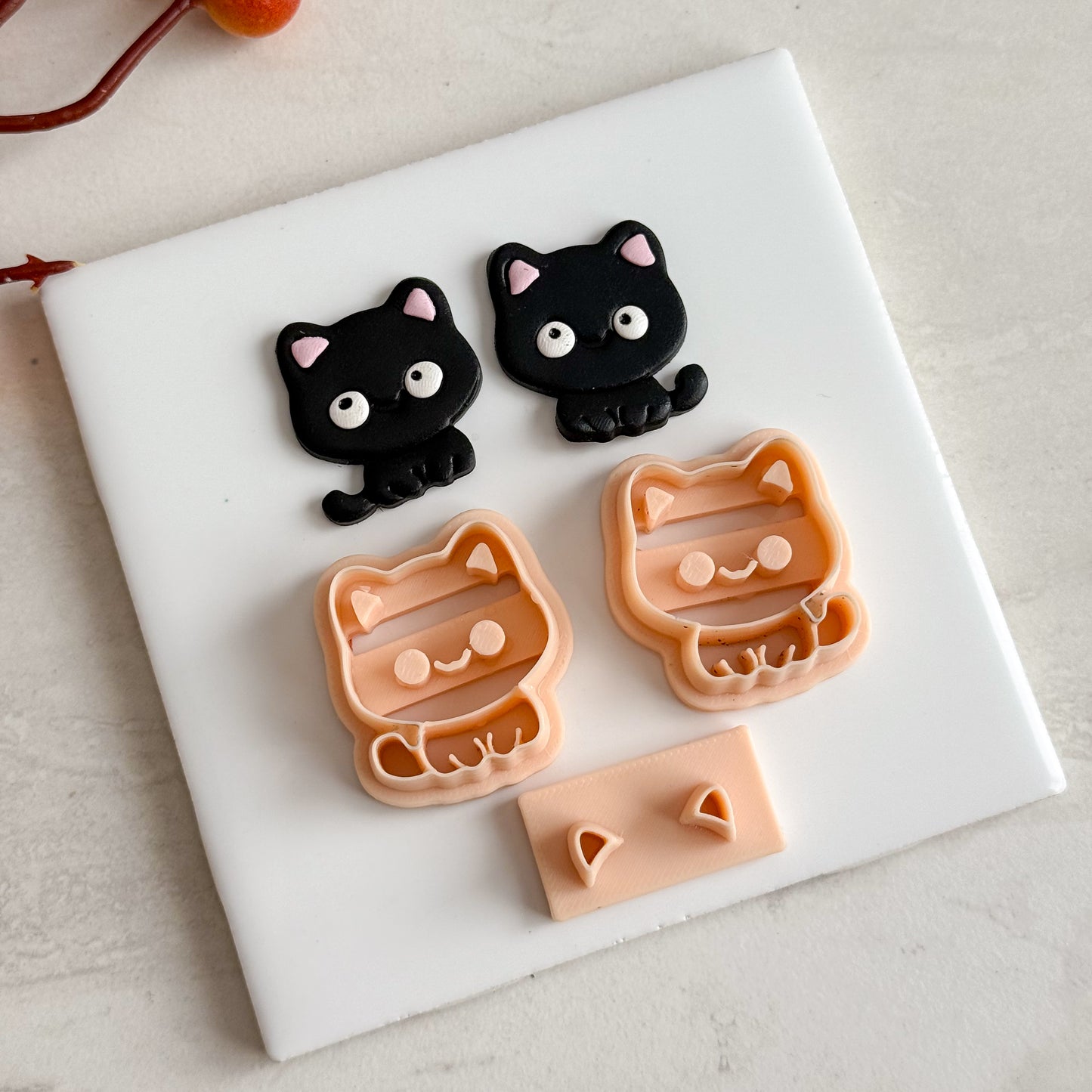 2025 Kawaii Cute Black Cat | Cat Shape Spooky Polymer Clay Cutter Halloween Fall