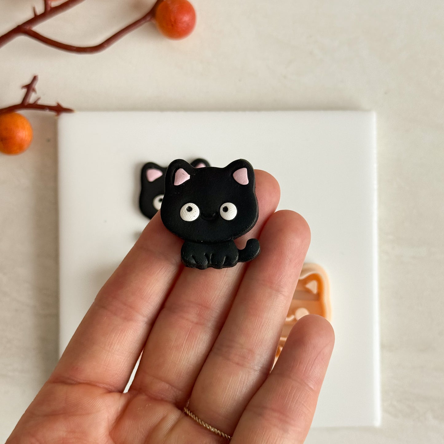 2025 Kawaii Cute Black Cat | Cat Shape Spooky Polymer Clay Cutter Halloween Fall