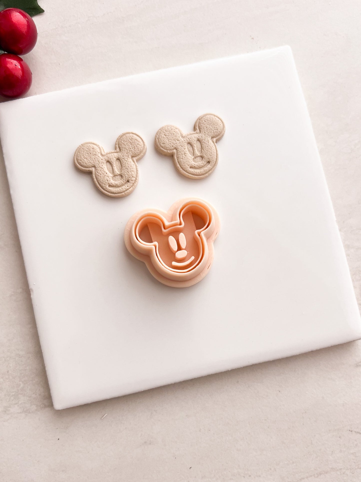 Gingerbread Mickey Head Clay Cutter | Gingerbread Mickey Head Polymer Clay Cutter for DIY Christmas Earrings Disney-Themed Jewelry and Handmade Festive Accessories