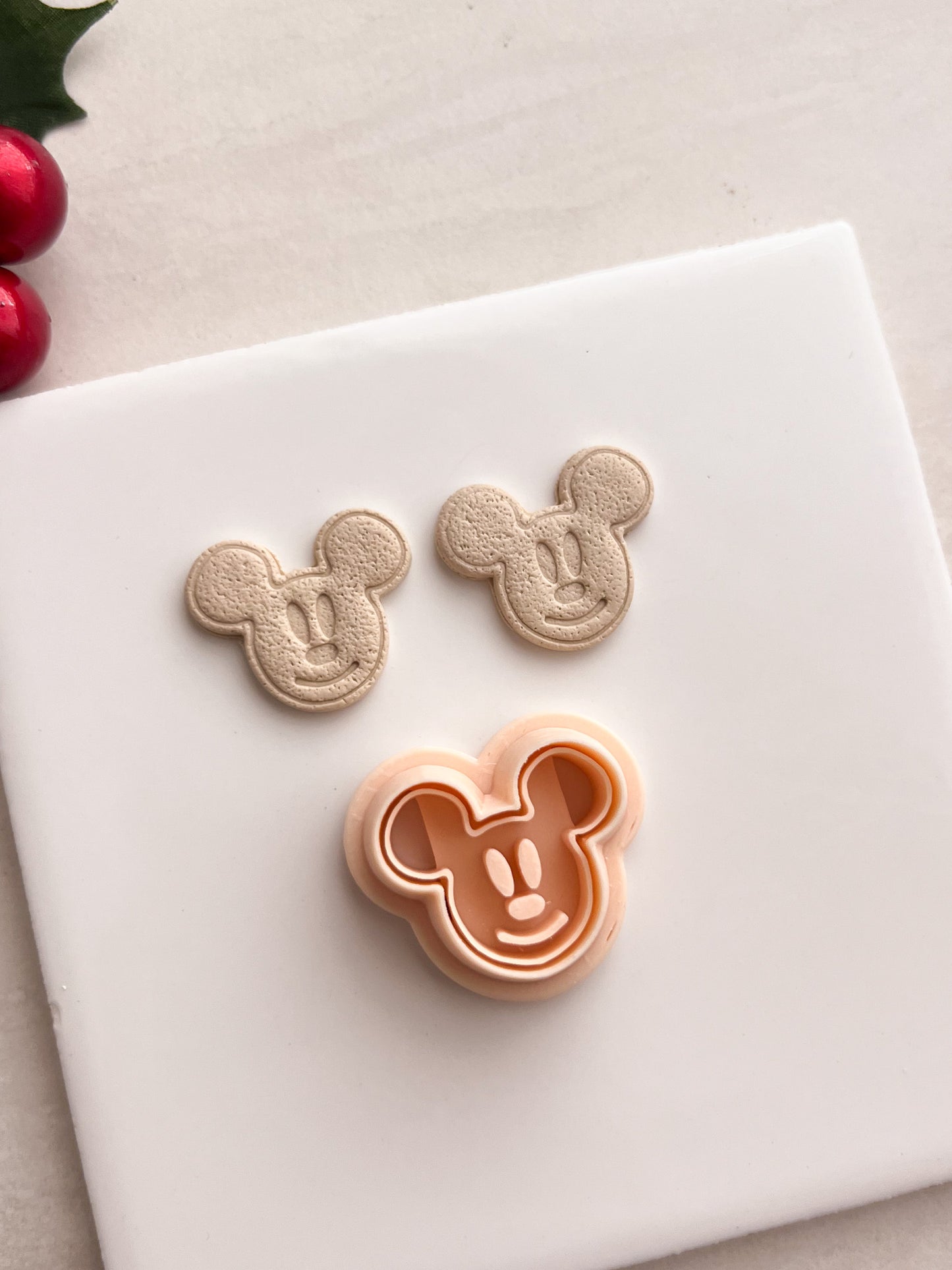 Gingerbread Mickey Head Clay Cutter | Gingerbread Mickey Head Polymer Clay Cutter for DIY Christmas Earrings Disney-Themed Jewelry and Handmade Festive Accessories