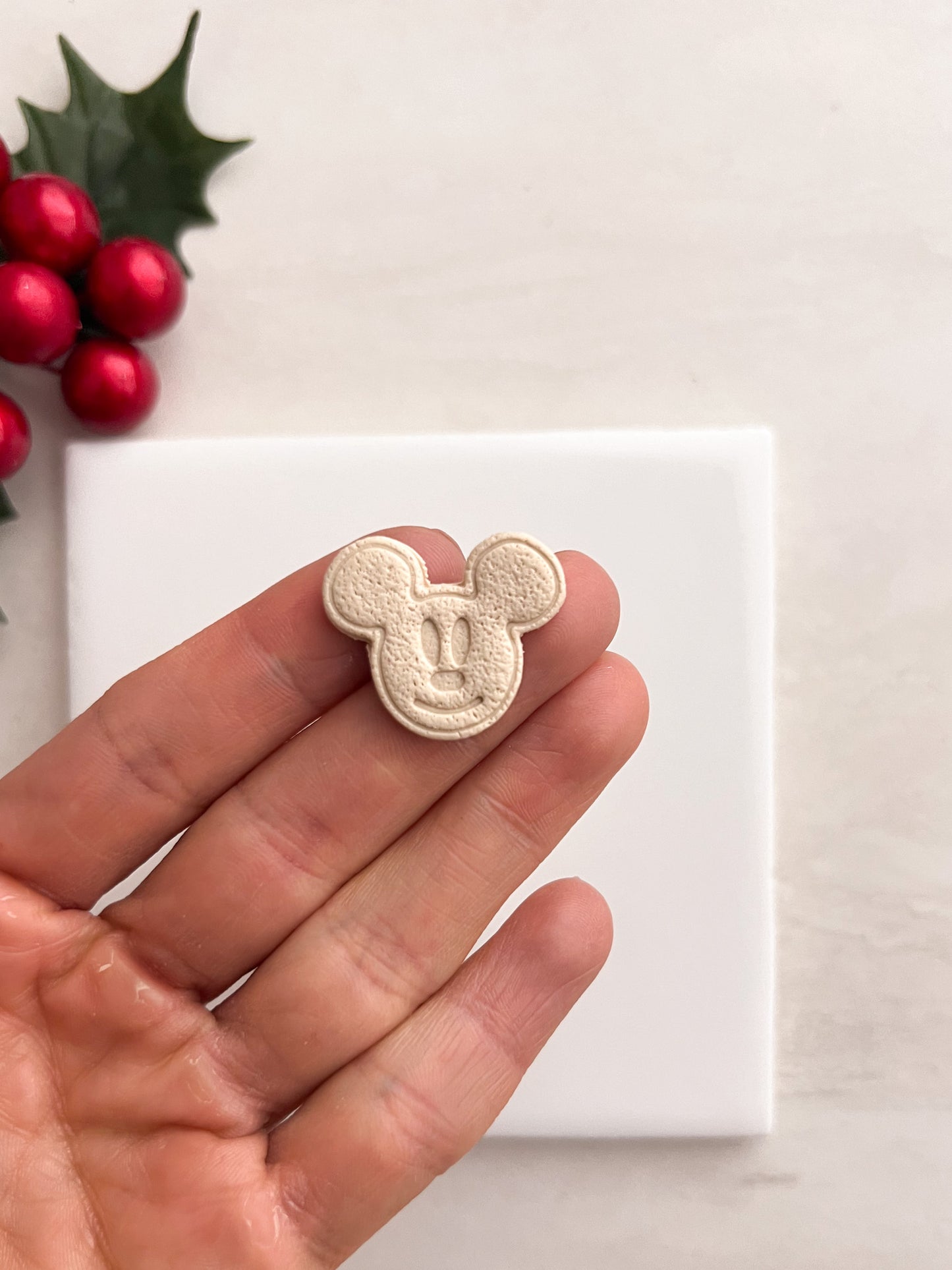 Gingerbread Mousehead Pair Clay Cutter | Gingerbread Mousehead Pair Polymer Clay Cutter for DIY Christmas Earrings Disney-Themed Jewelry and Handmade Festive Accessories