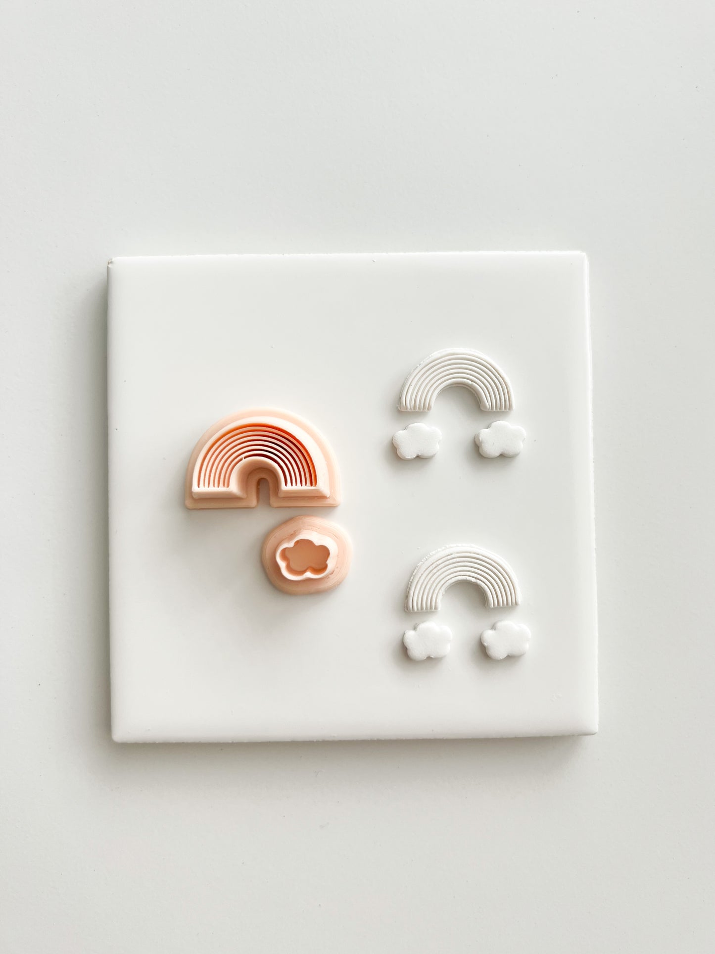 Rainbow Emboss with Cloud Clay Set | Rainbow Emboss with Cloud Polymer Clay Cutter Set for DIY Cute Earrings Rainbow-Themed Jewelry and Handmade Fun Accessories