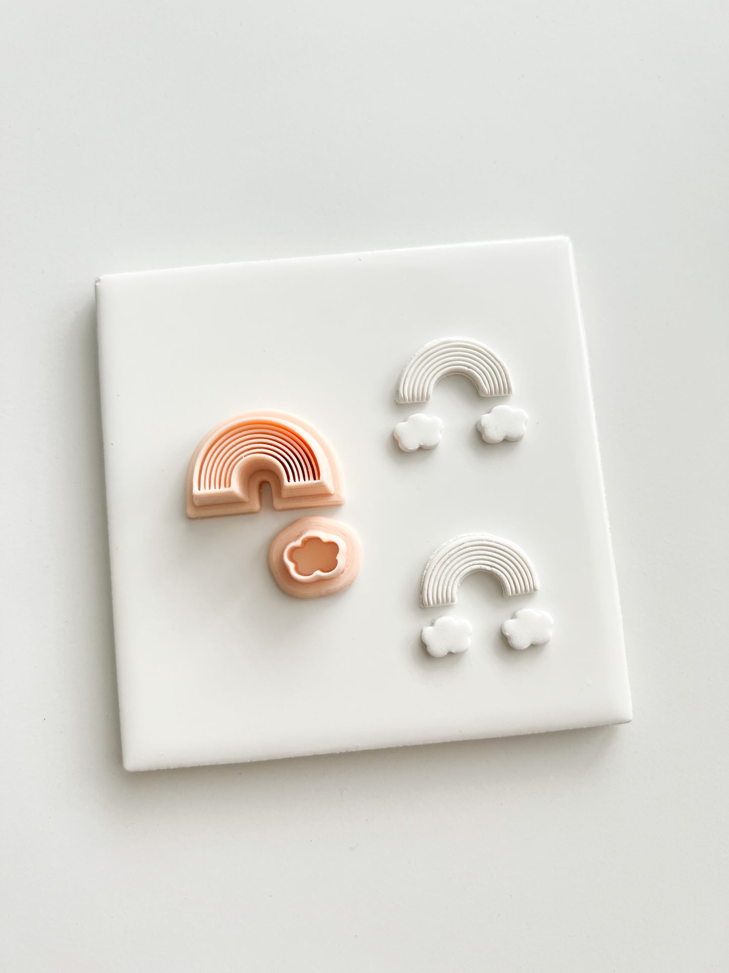 Rainbow Emboss with Cloud Clay Set | Rainbow Emboss with Cloud Polymer Clay Cutter Set for DIY Cute Earrings Rainbow-Themed Jewelry and Handmade Fun Accessories