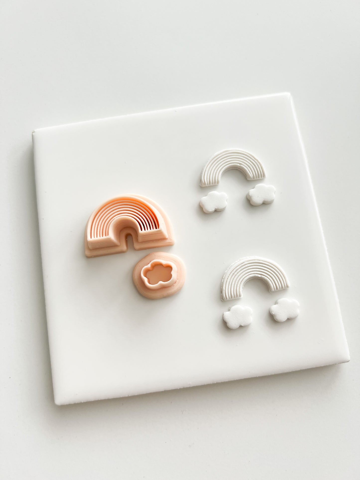 Rainbow Emboss with Cloud Clay Set | Rainbow Emboss with Cloud Polymer Clay Cutter Set for DIY Cute Earrings Rainbow-Themed Jewelry and Handmade Fun Accessories