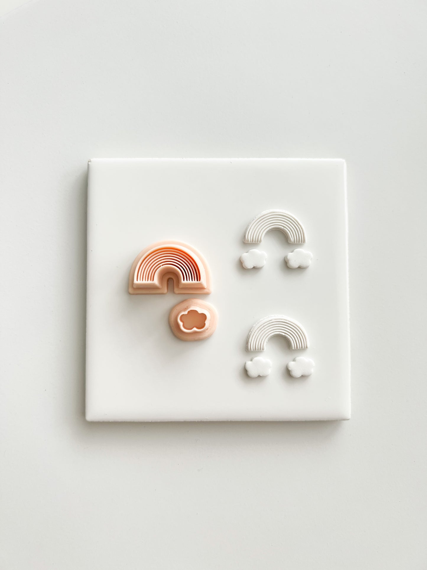 Rainbow Emboss with Cloud Clay Set | Rainbow Emboss with Cloud Polymer Clay Cutter Set for DIY Cute Earrings Rainbow-Themed Jewelry and Handmade Fun Accessories