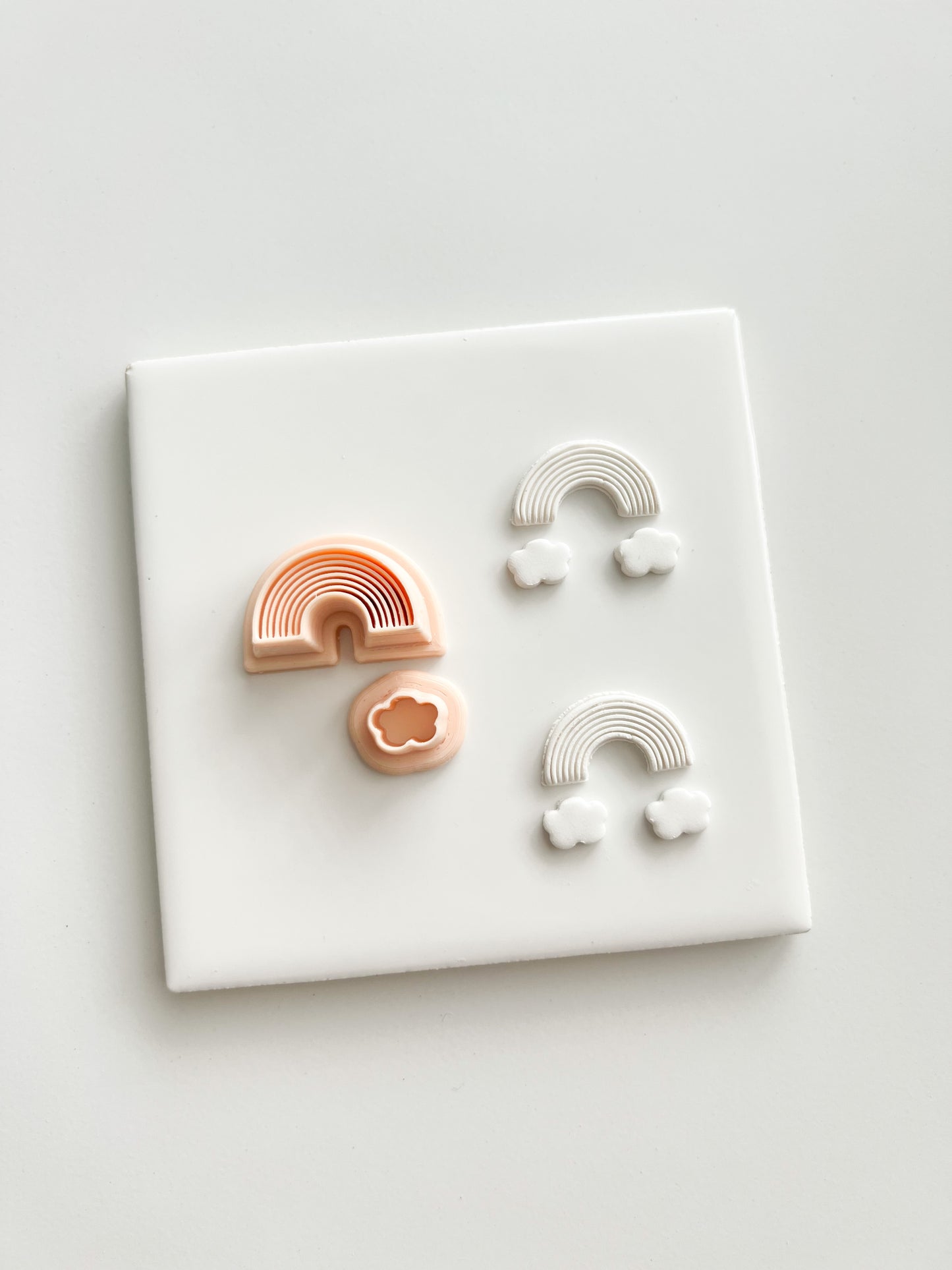 Rainbow Emboss with Cloud Clay Set | Rainbow Emboss with Cloud Polymer Clay Cutter Set for DIY Cute Earrings Rainbow-Themed Jewelry and Handmade Fun Accessories