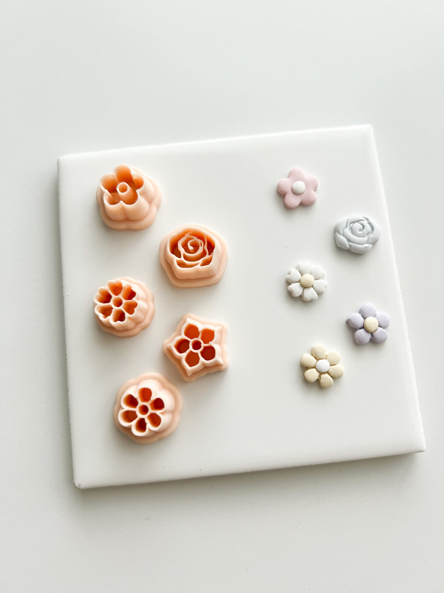 5 Piece Flower Stud Set Clay Cutters | 5 Piece Flower Stud Set Polymer Clay Cutters for DIY Floral Earrings Nature-Themed Jewelry and Handmade Elegant Accessories